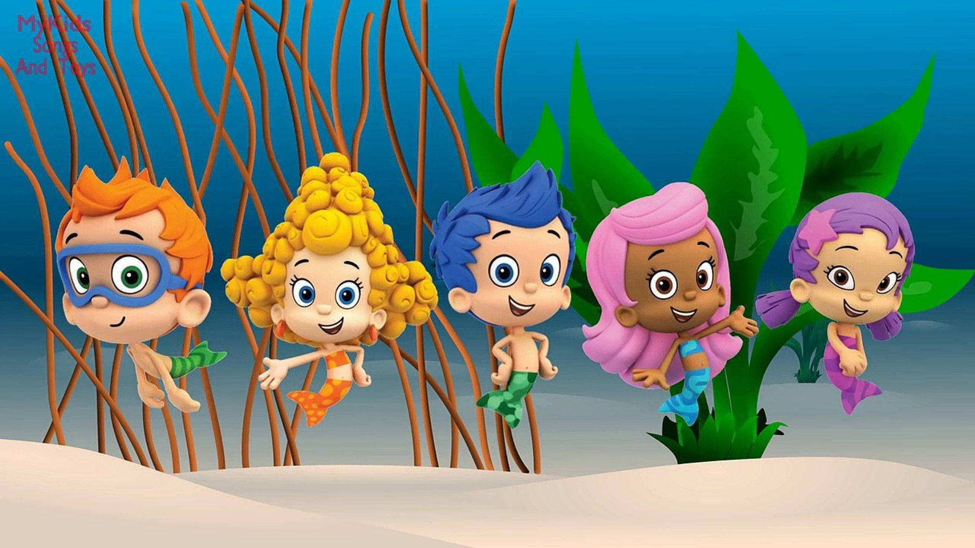 Bubble Guppies, merkids, ocean plants, Full HD Desktop Wallpaper
