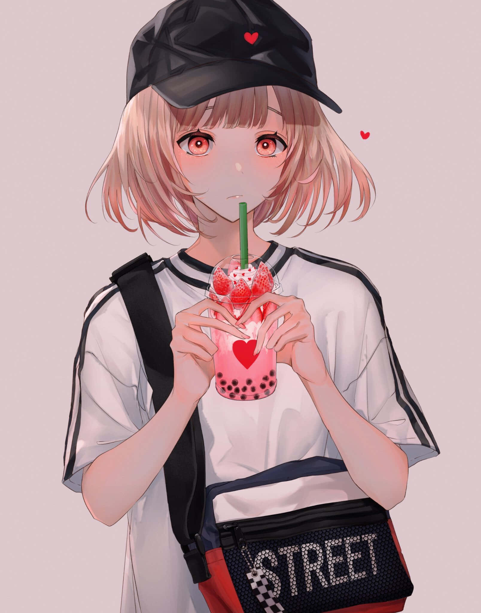 Bubble Tea Anime, anime girl, pink hair, Full HD Phone Wallpaper