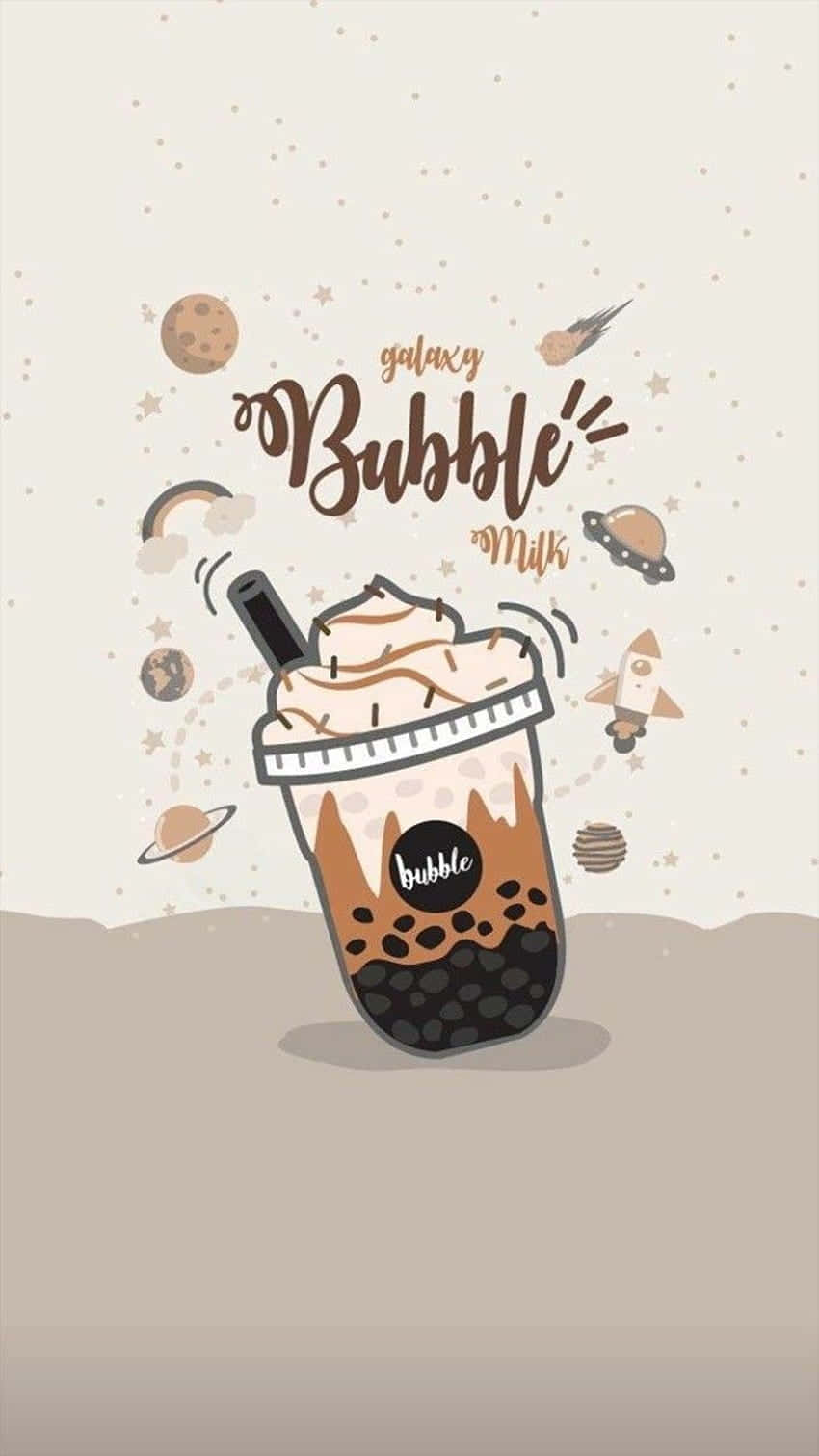 bubble milk tea cup, whipped cream, chocolate drizzle, HD Phone Wallpaper