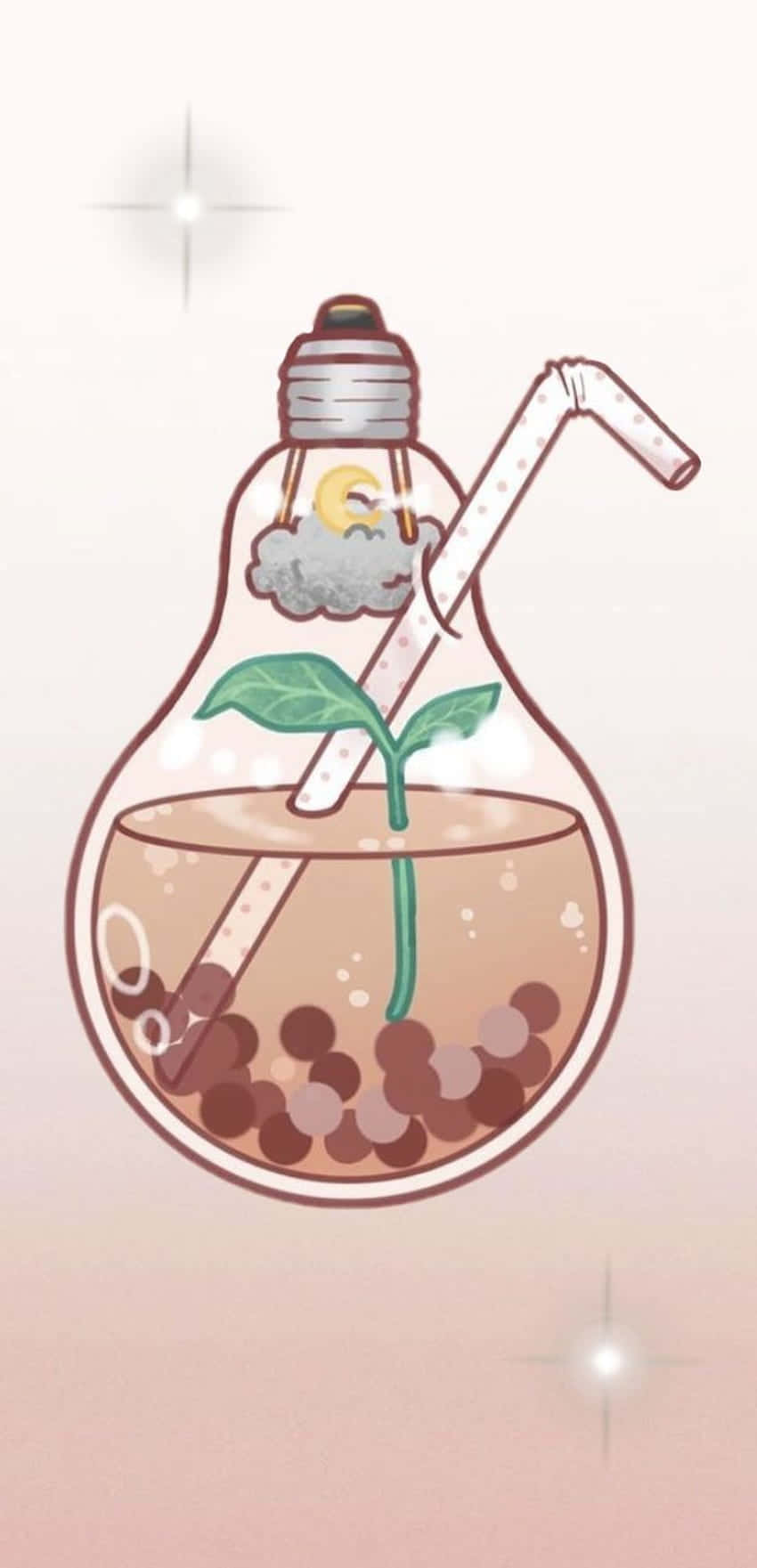 bubble tea anime, lightbulb, bubble tea, HD Phone Wallpaper