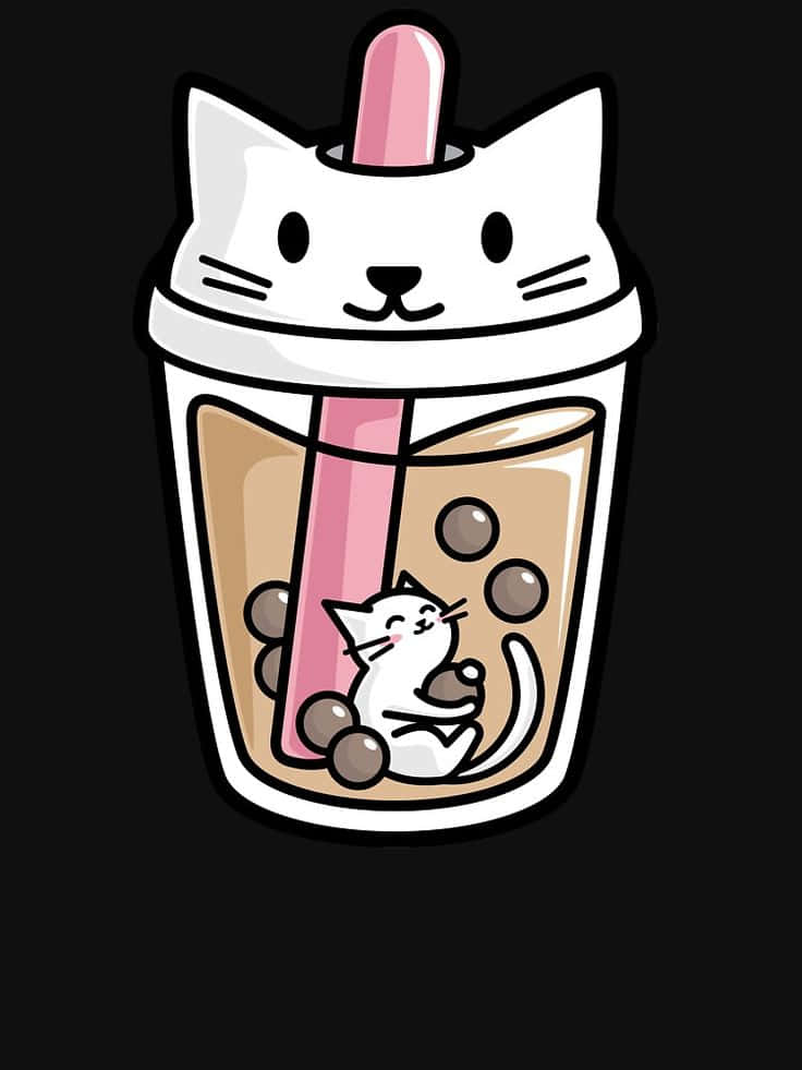 boba, white cat, black background, SD Phone Wallpaper
