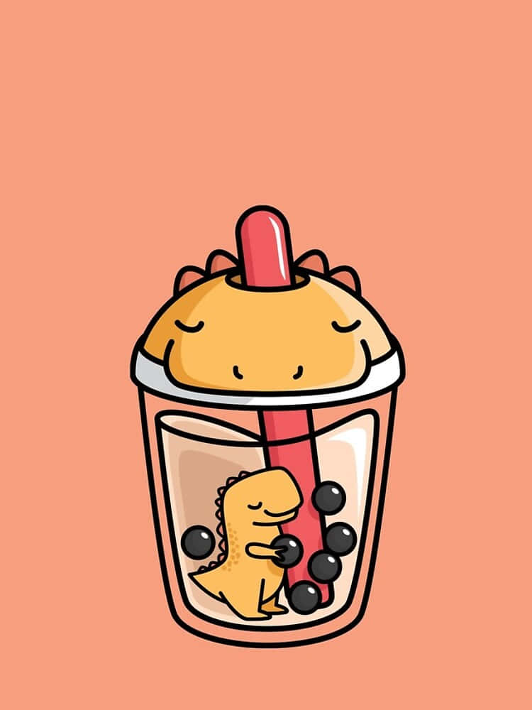 bubble tea cup, black pearls, smiling lid, SD Phone Wallpaper