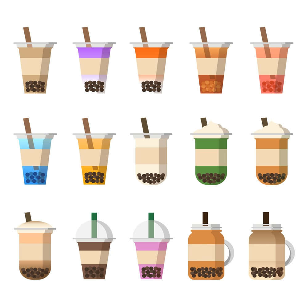 bubble tea, tapioca pearls, straws, SD Desktop Wallpaper