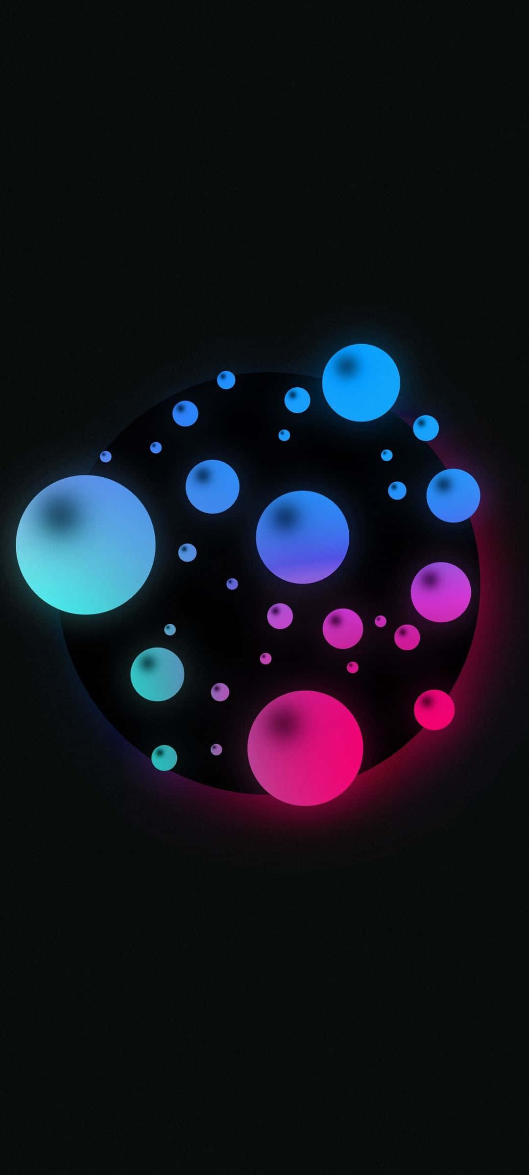 bubbles phone, 1080 x 2400, neon spheres, Full HD Phone Wallpaper