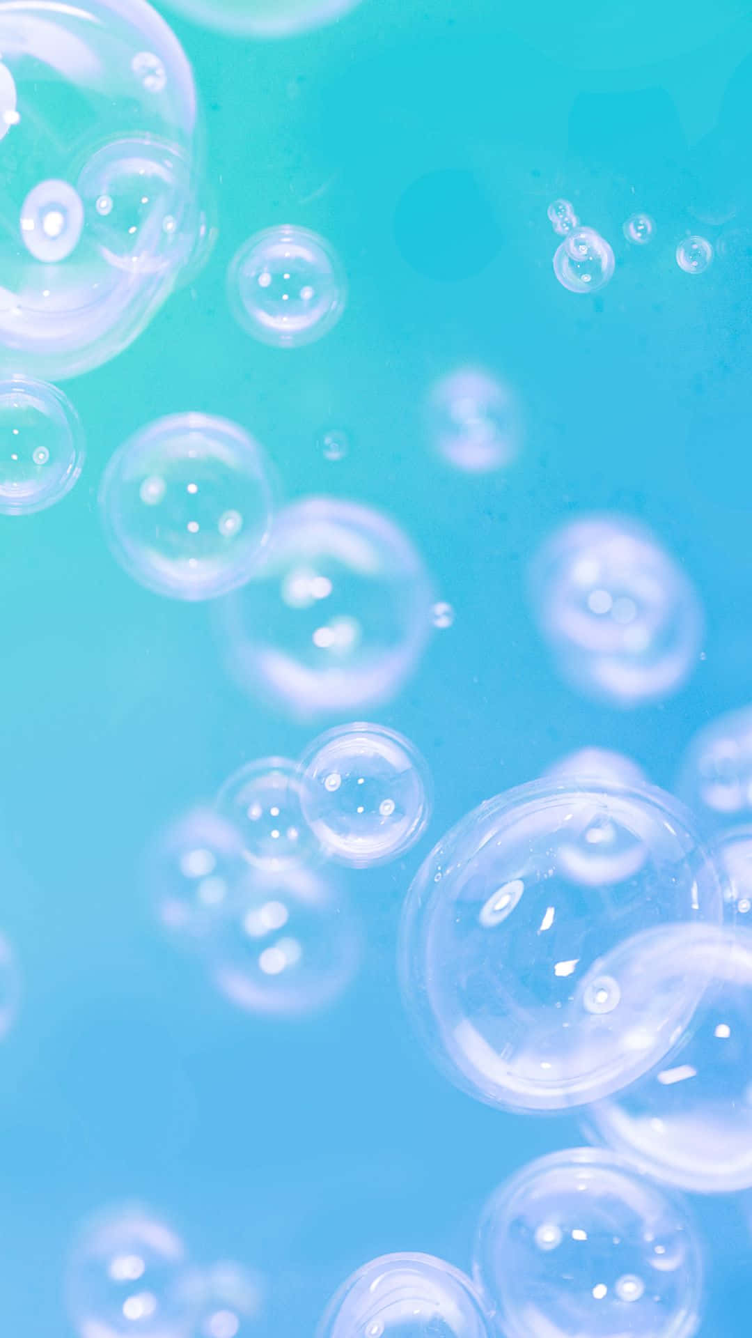 Bubbles Phone, translucent bubbles, soft turquoise, Full HD Phone Wallpaper