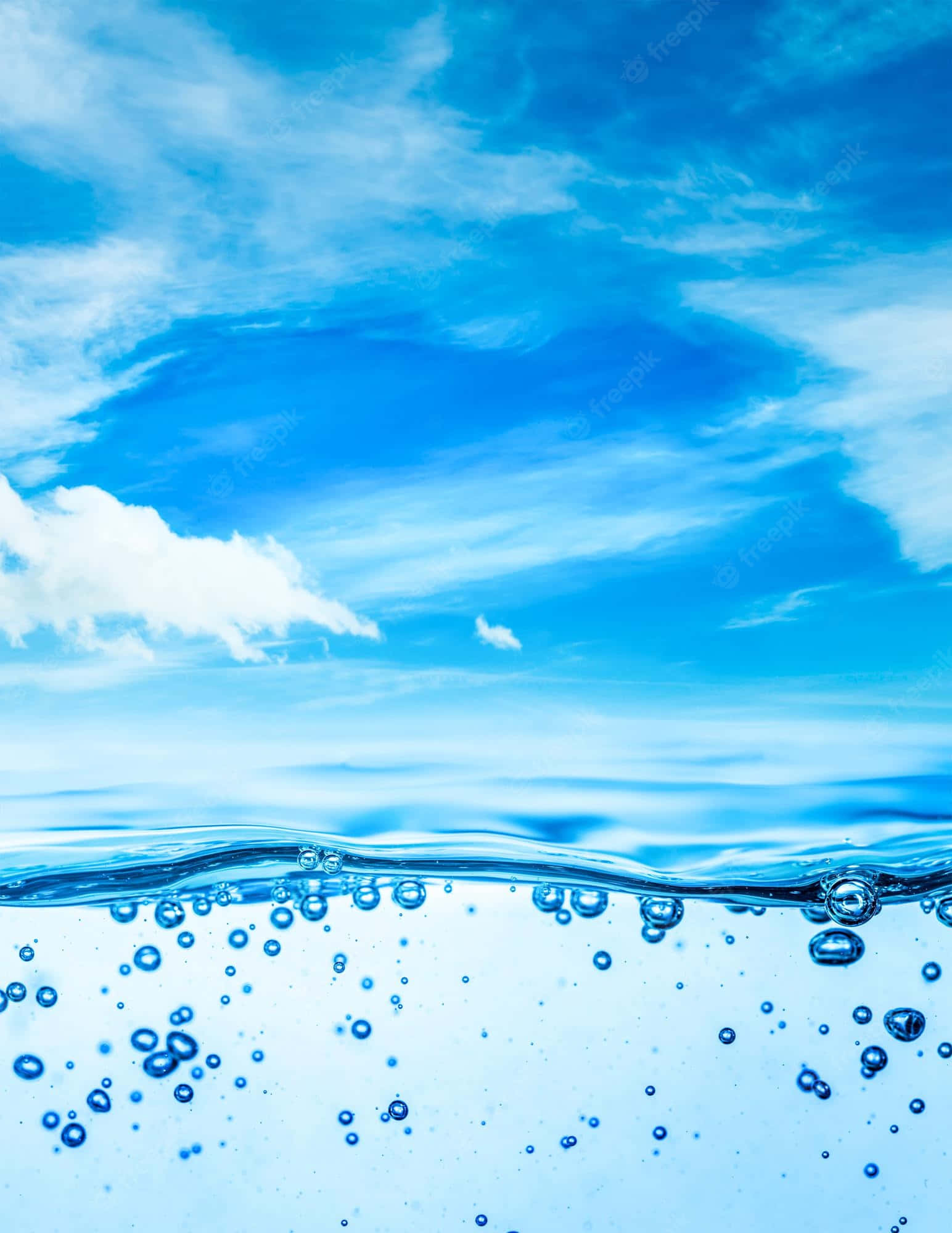 bubbles phone, clear blue water, vibrant sky, Full HD Phone Wallpaper