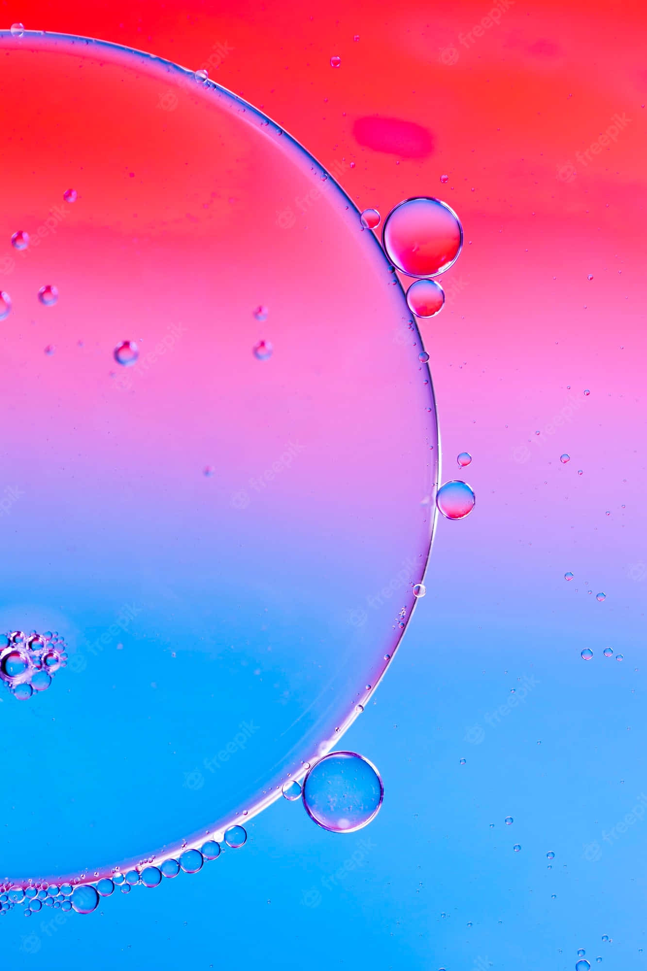 Bubbles Phone, translucent oil bubble, gradient of pink to blue, Full HD Phone Wallpaper