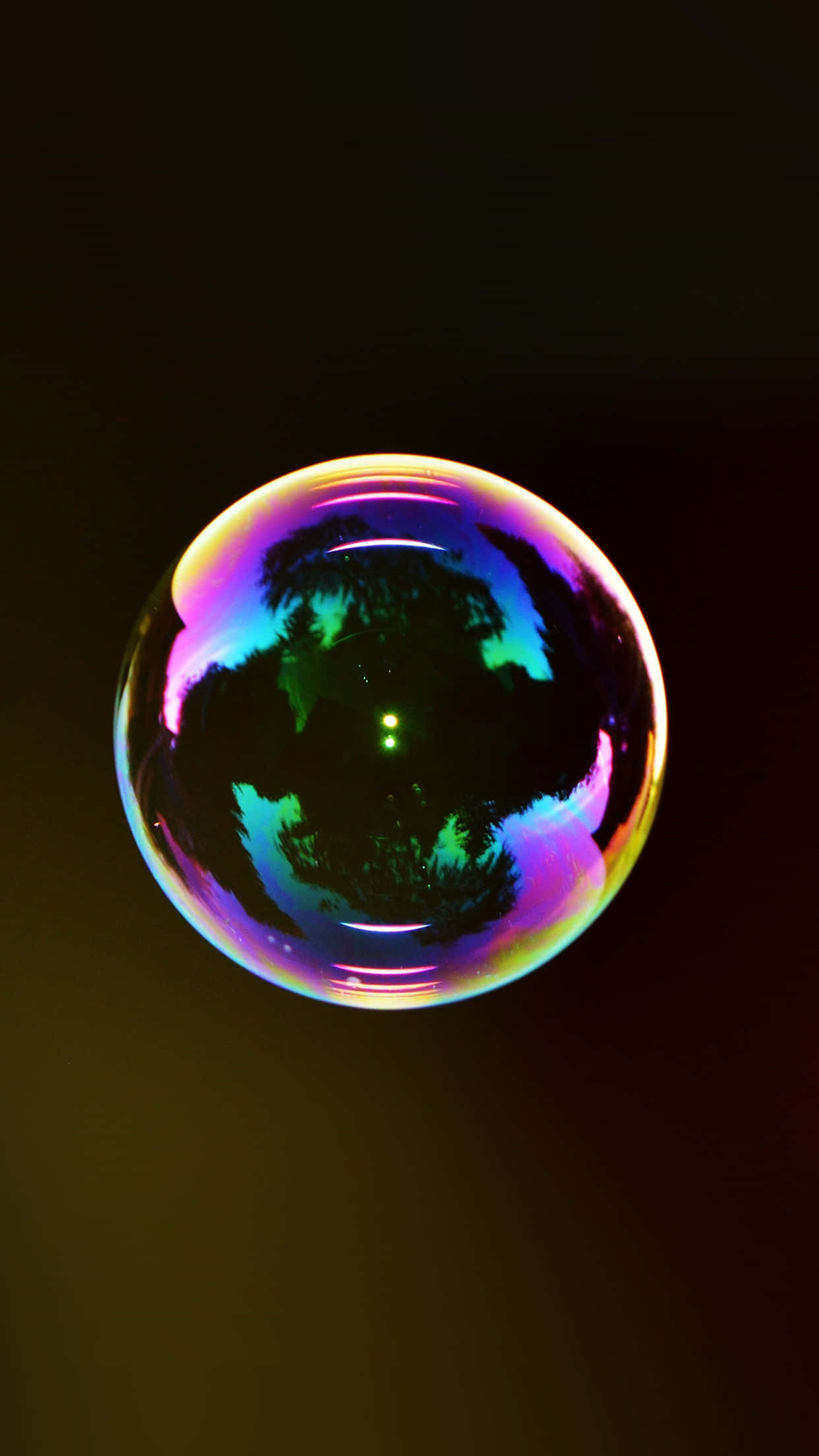 Bubbles Phone, iridescent soap bubble, dark background, Full HD Phone Wallpaper