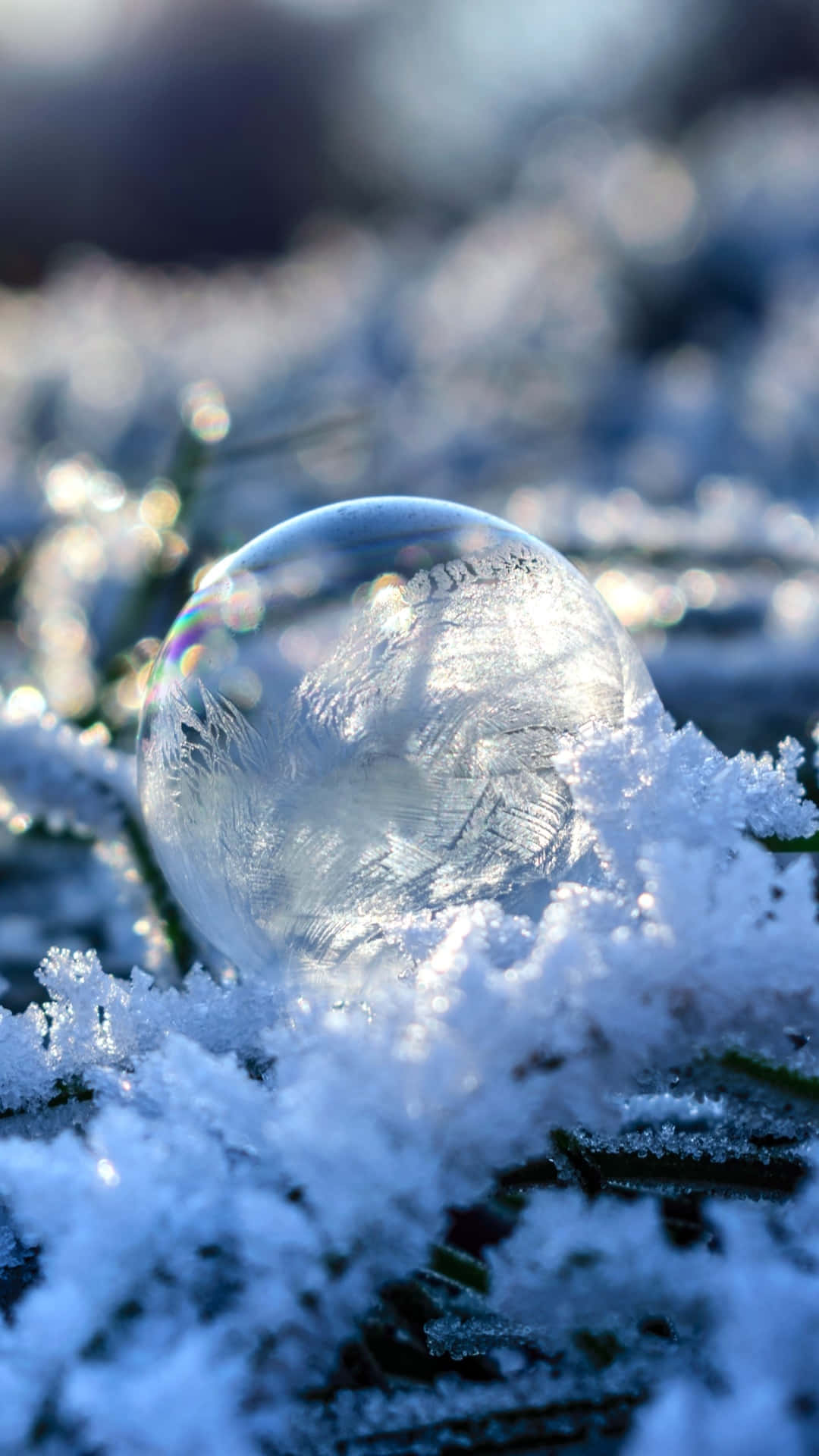 bubbles phone, 1080 x 1920, snow, Full HD Phone Wallpaper
