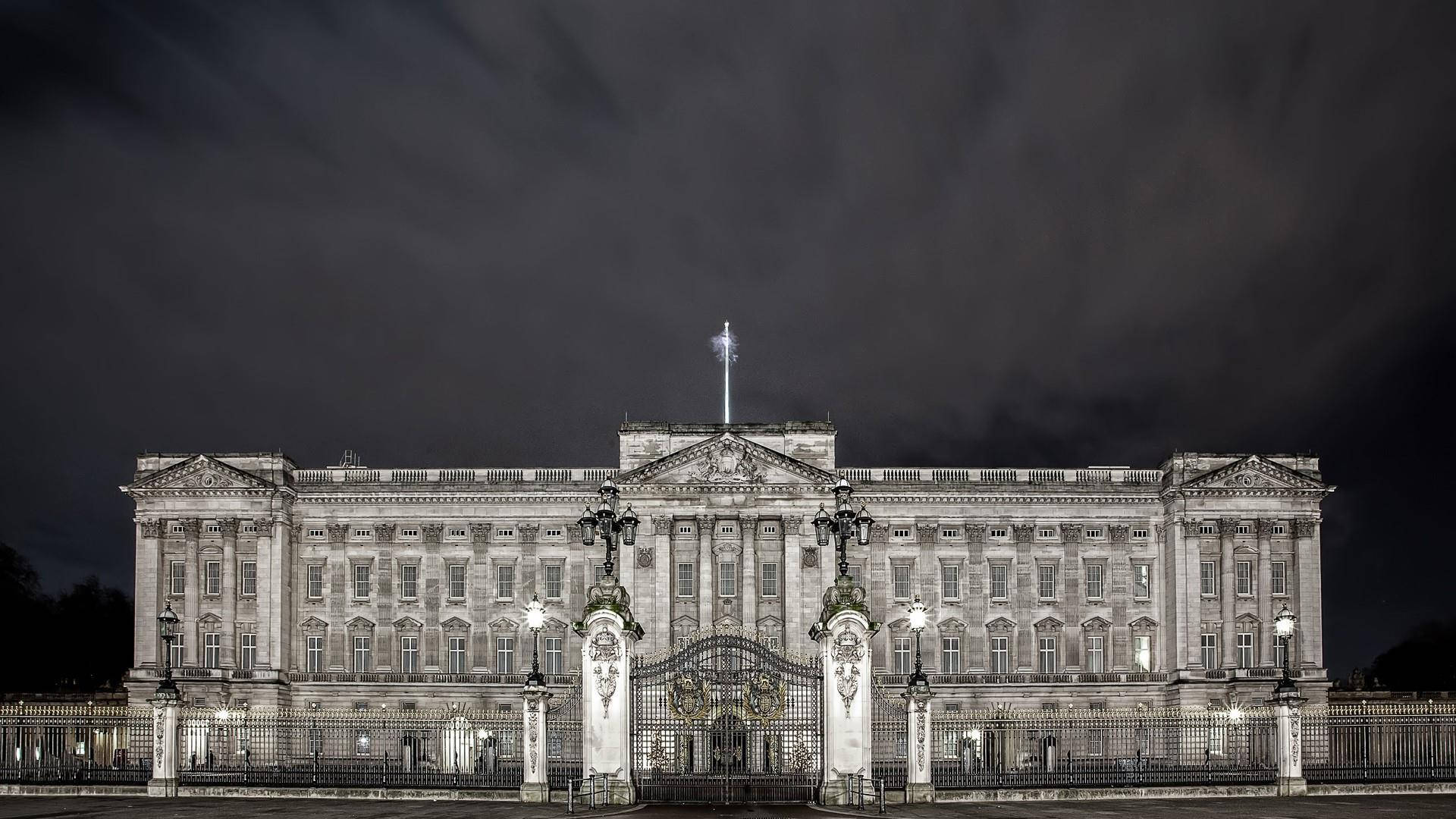 Buckingham Palace, neoclassical palace, night, Full HD Desktop Wallpaper
