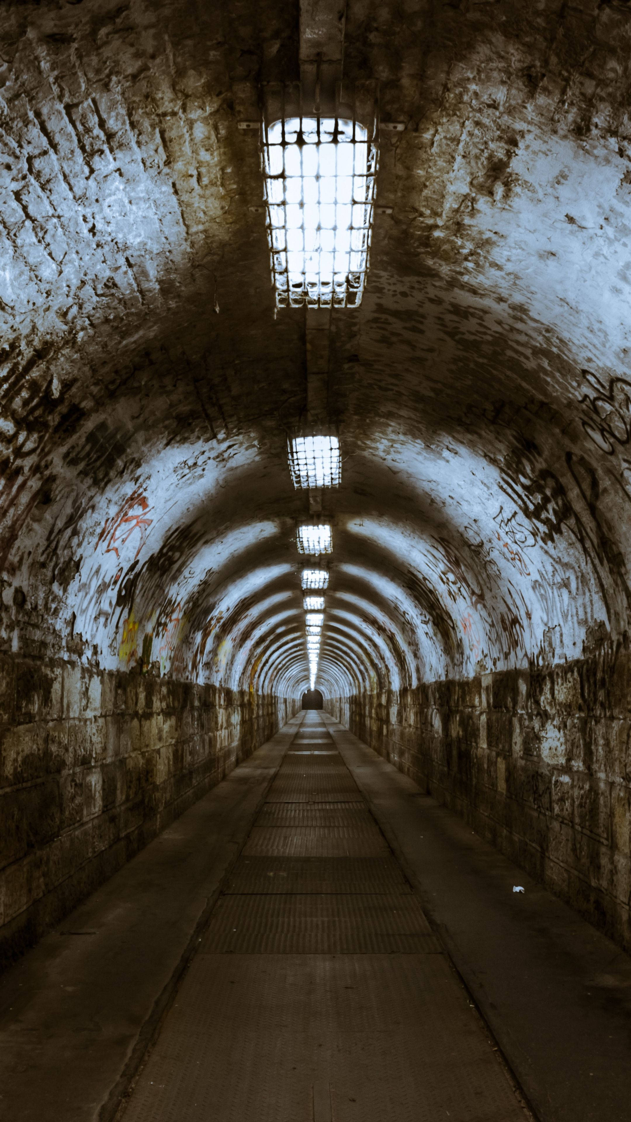 Budapest, underground tunnel, night, 4K Phone Wallpaper