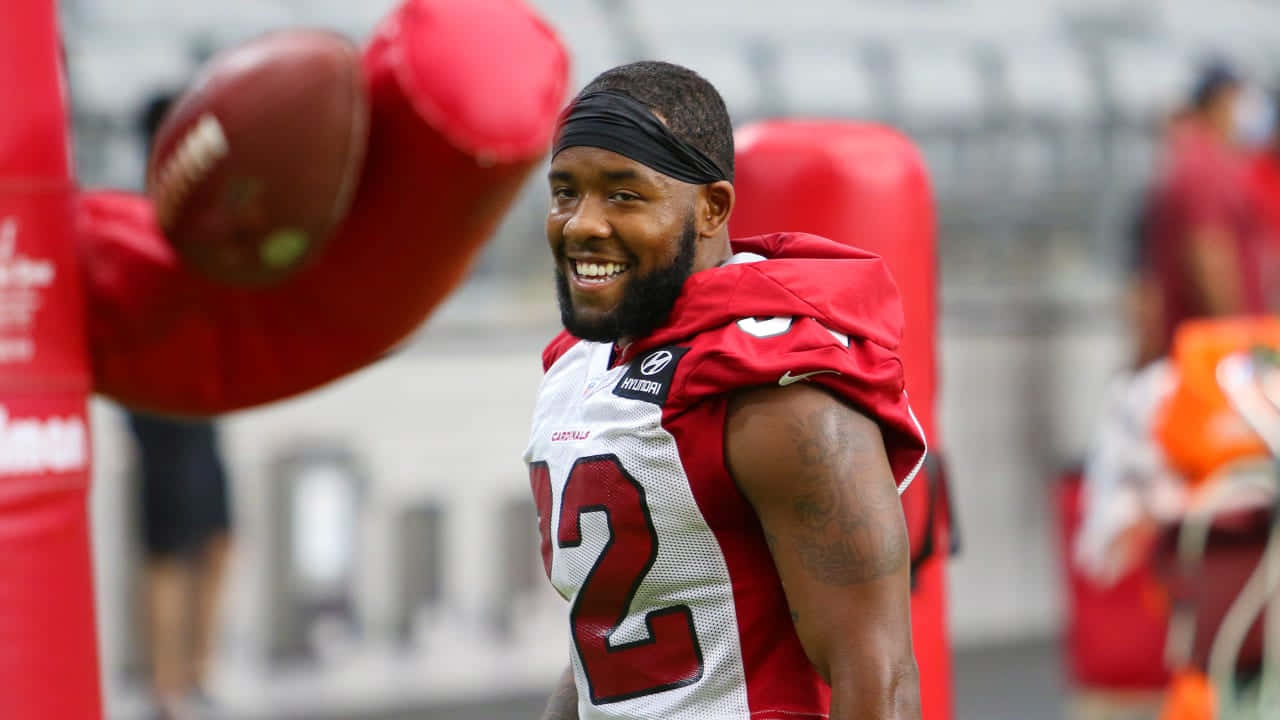 Budda Baker, red and white uniform, football, HD Desktop Wallpaper