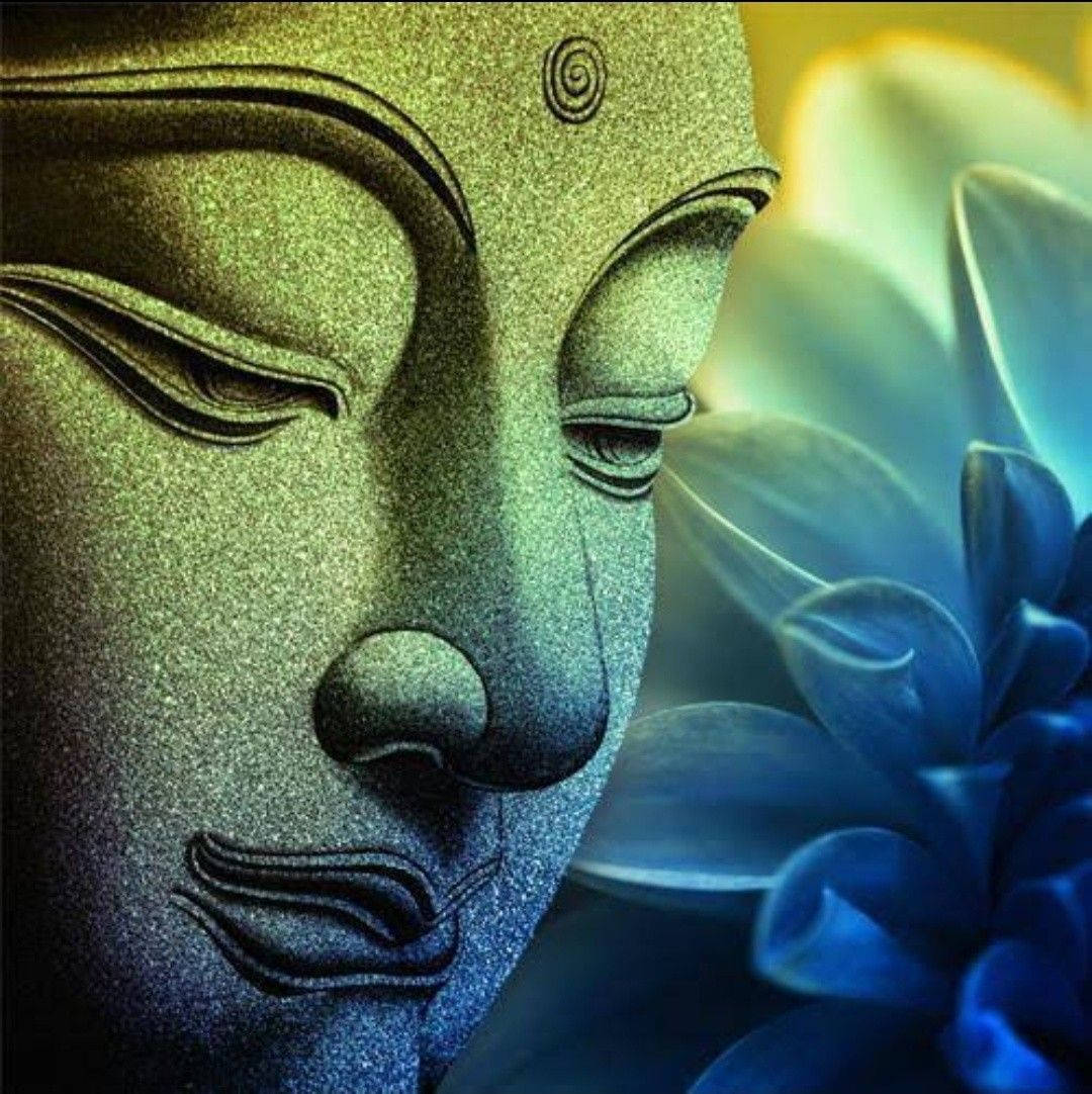 Buddha 3D, elegant portrait, serene Buddha statue face, SD Phone Wallpaper