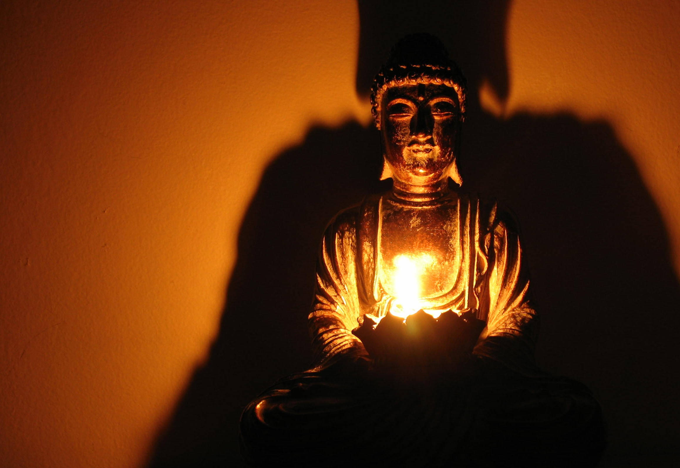 Buddha Desktop, candle, lotus, Full HD Desktop Wallpaper