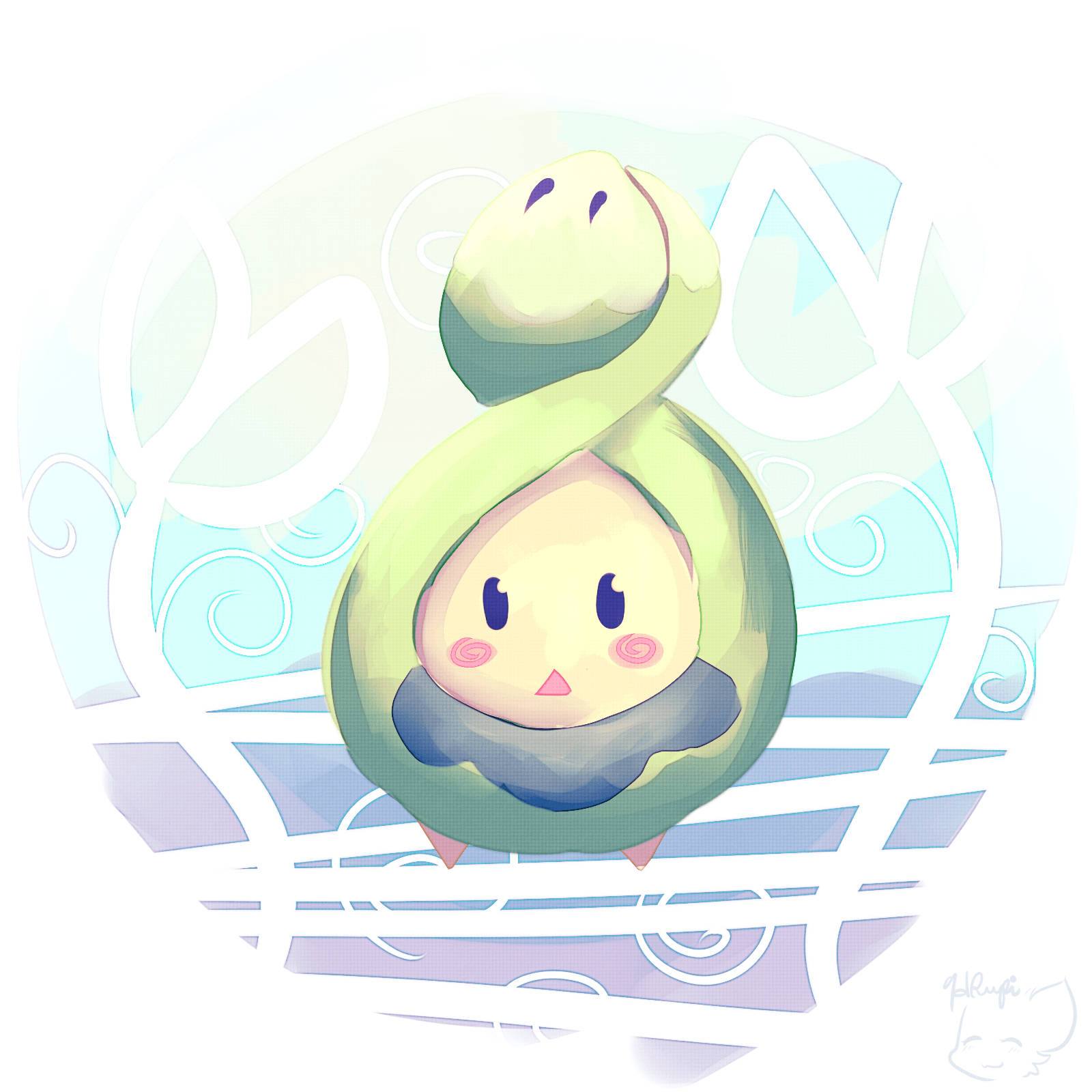 Budew, avocado-shaped, smiling face, HD Desktop Wallpaper