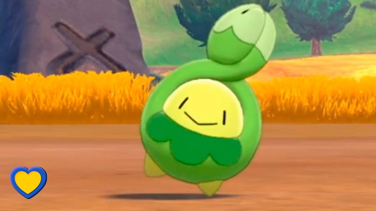 Budew, green cartoon turtle, smiling face, HD Desktop Wallpaper