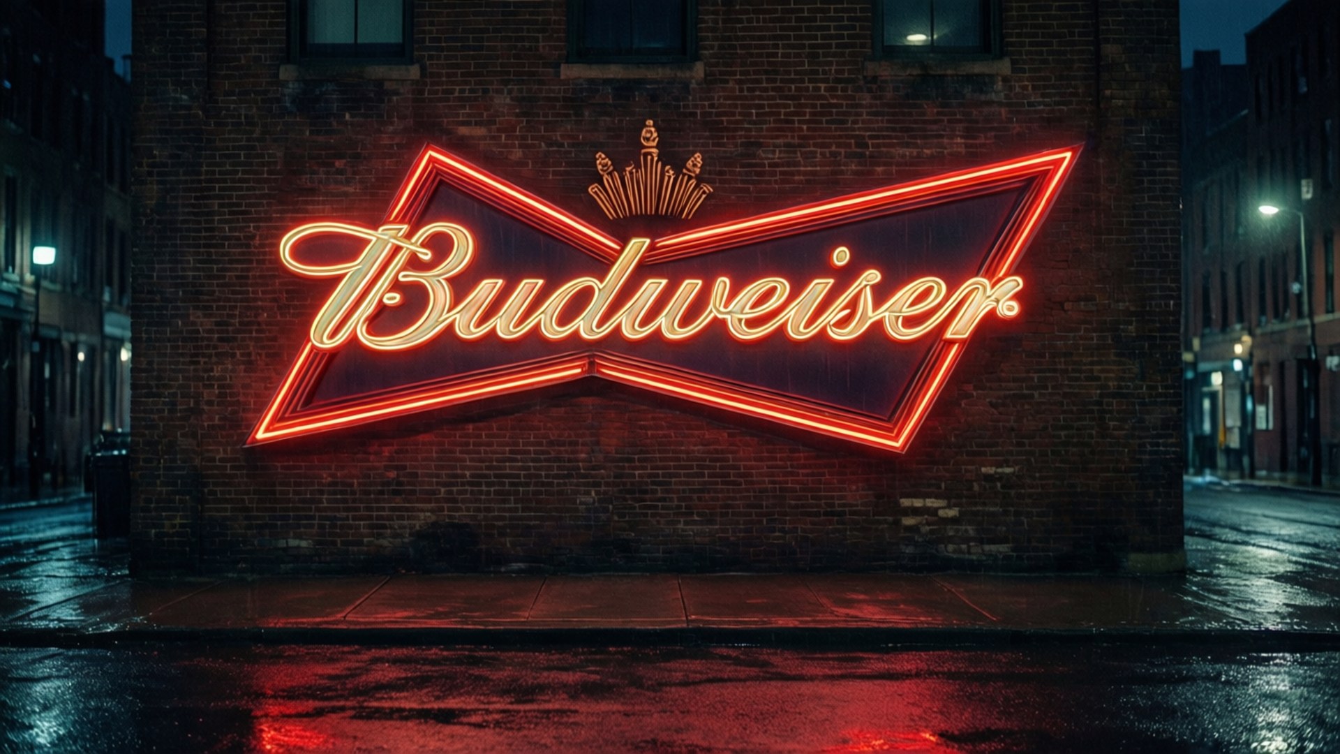 Budweiser, neon sign, vintage, Full HD Desktop Wallpaper