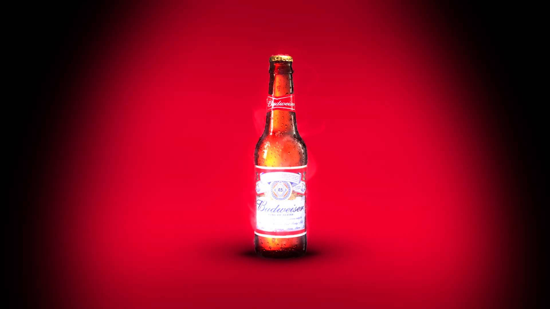 Budweiser, beer bottle, chilled, Full HD Desktop Wallpaper