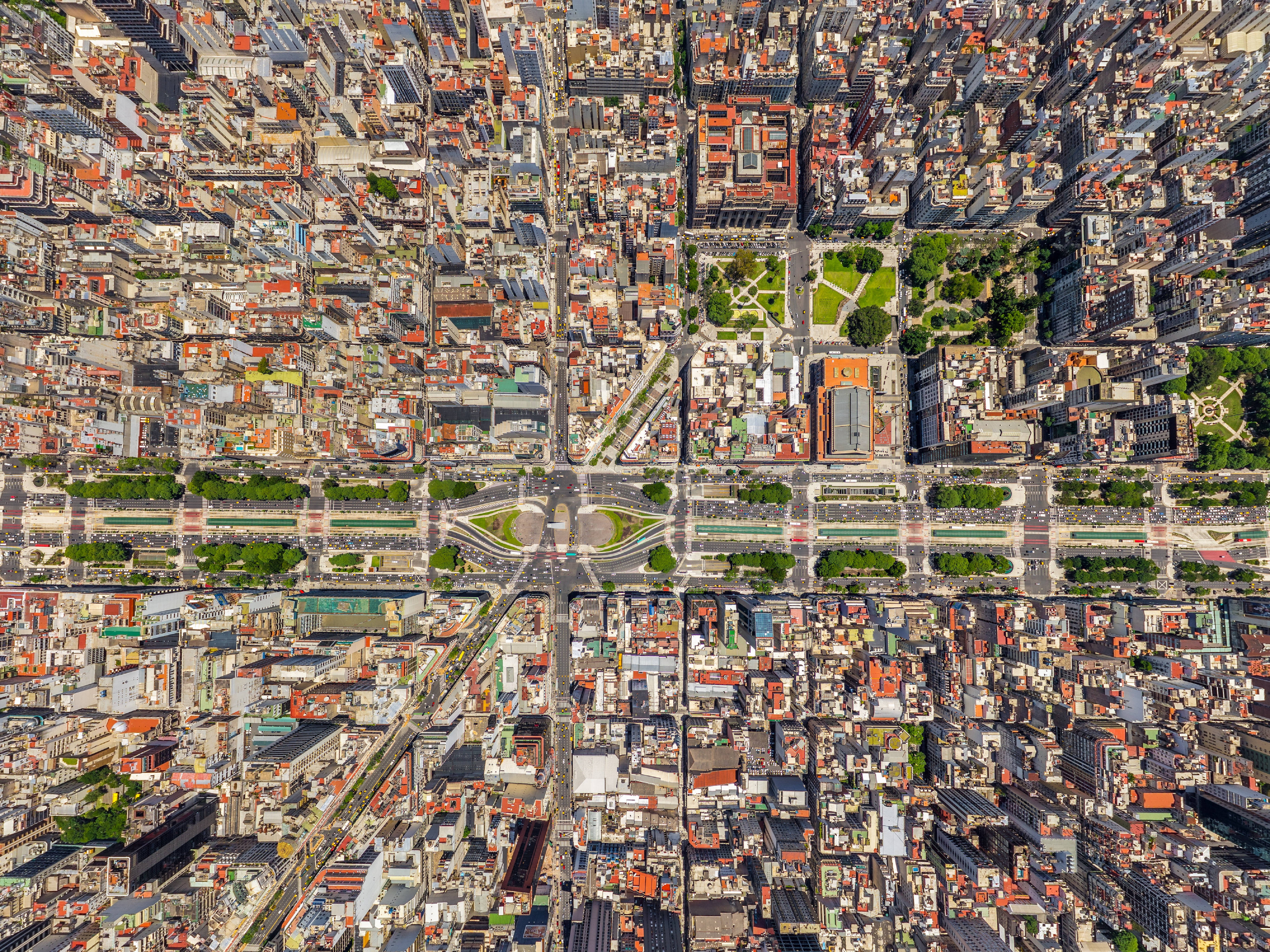 Buenos Aires, aerial view, dense urban grid, 5K Desktop Wallpaper