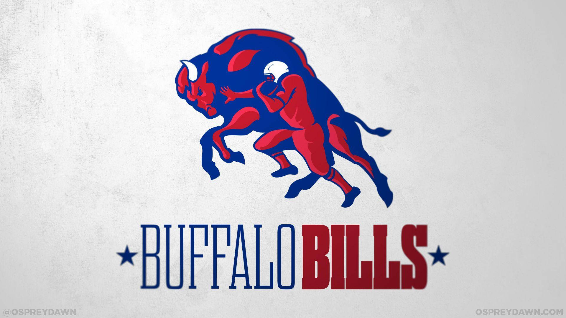 Buffalo Bills, red and blue, charging buffalo, Full HD Desktop Wallpaper