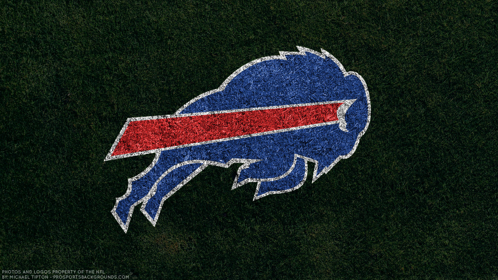 Buffalo Bills, logo, textured grass, Full HD Desktop Wallpaper