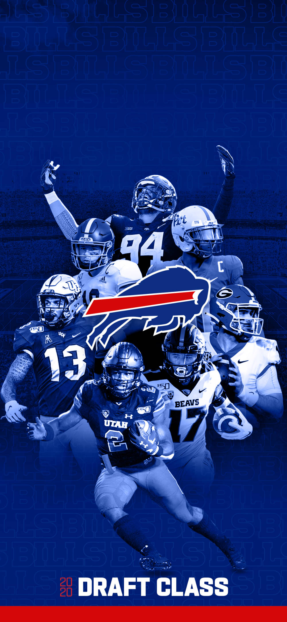 Buffalo Bills, 2020 DRAFT CLASS, blue uniforms, Full HD Phone Wallpaper