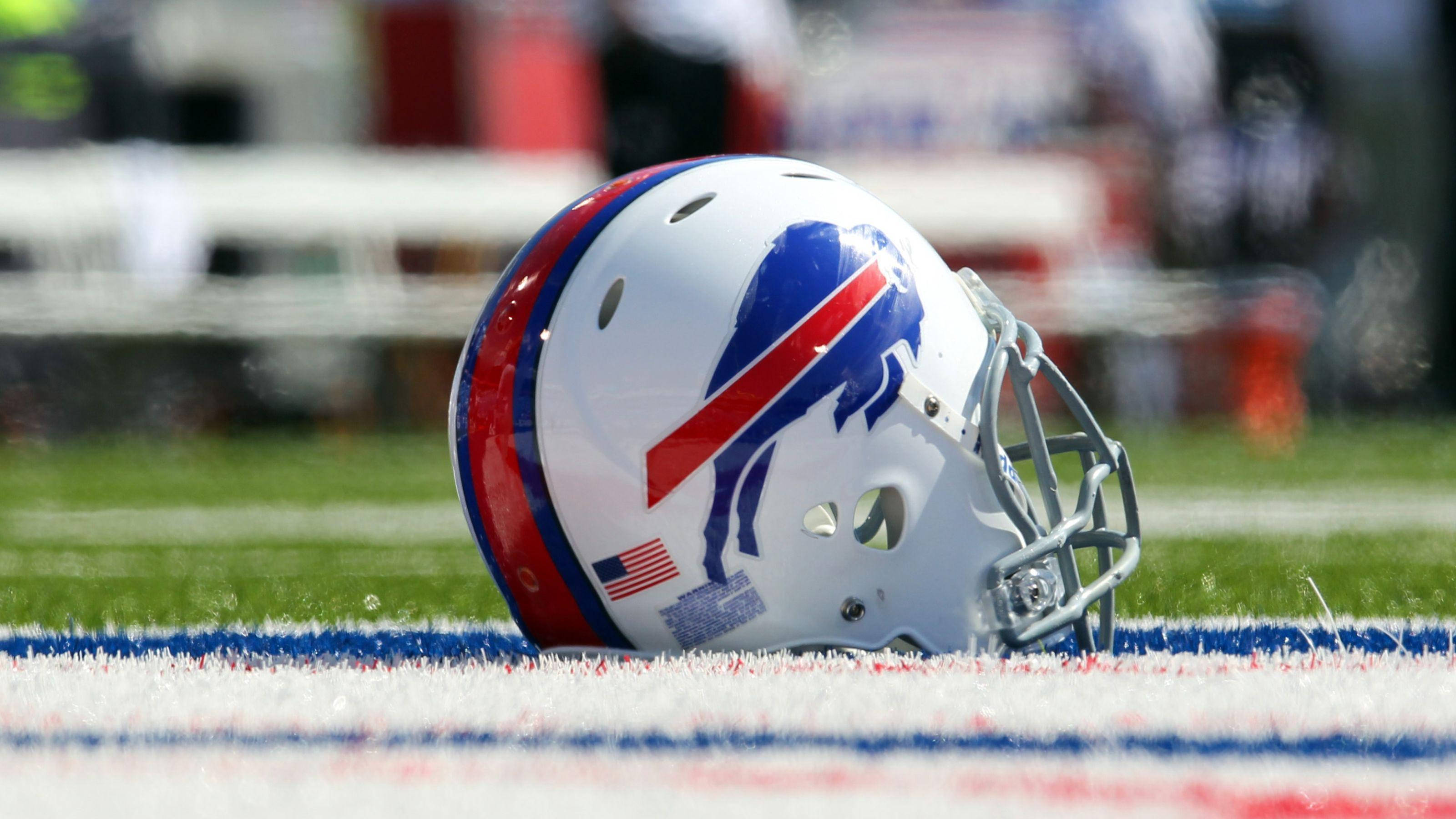 Buffalo Bills, football helmet, end zone turf, 2K Desktop Wallpaper