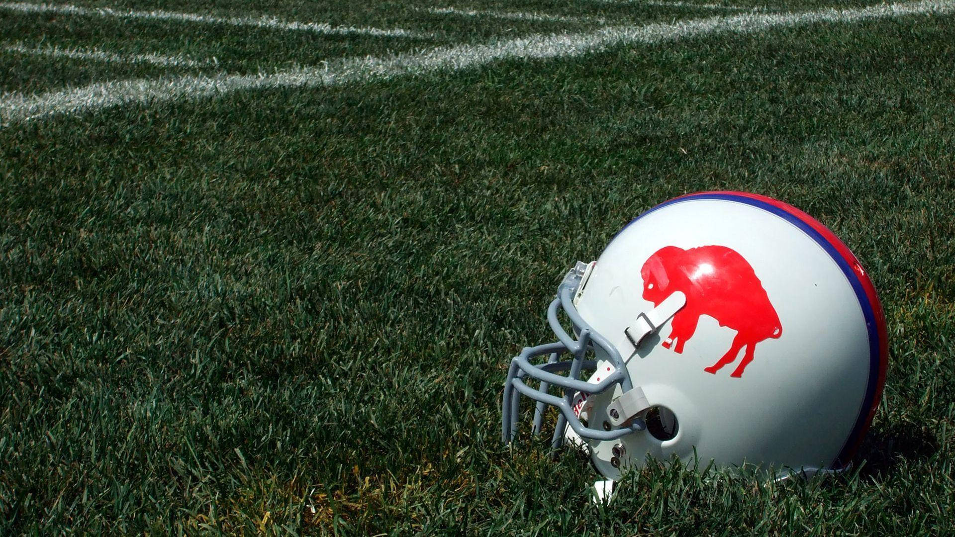 Buffalo Bills, football helmet, red buffalo logo, Full HD Desktop Wallpaper