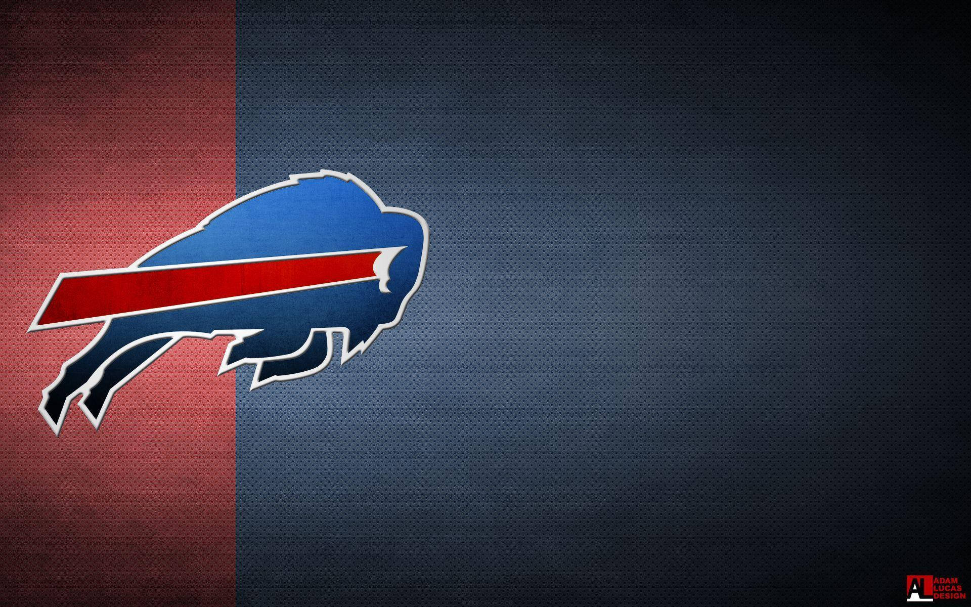 Buffalo Bills, blue and red charging buffalo logo, deep red, Full HD Desktop Wallpaper