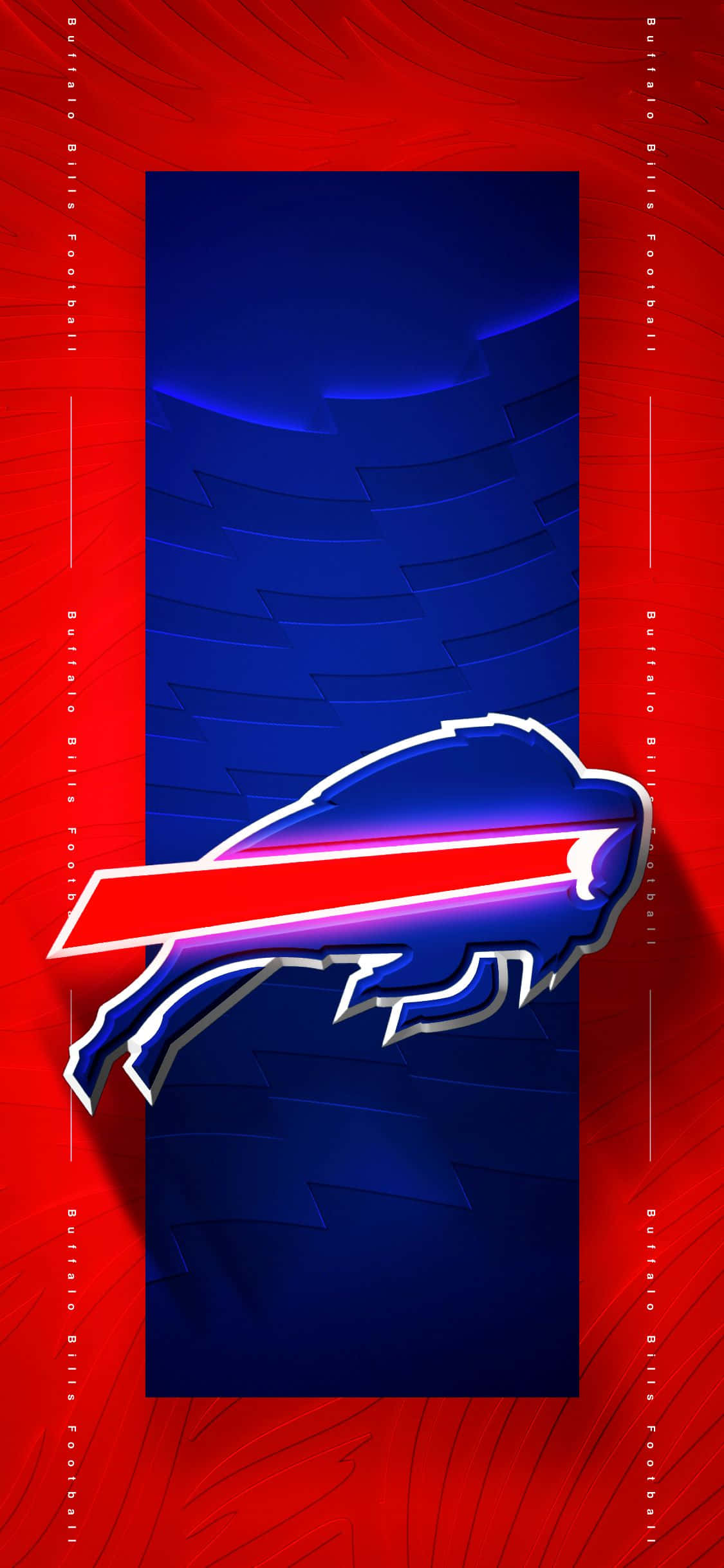 Buffalo Bills, red and blue neon, textured blue center, Full HD Phone Wallpaper