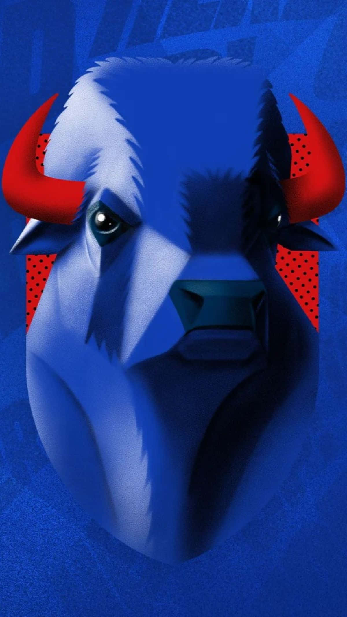 Buffalo Bills, blue bull, red horns, Full HD Phone Wallpaper