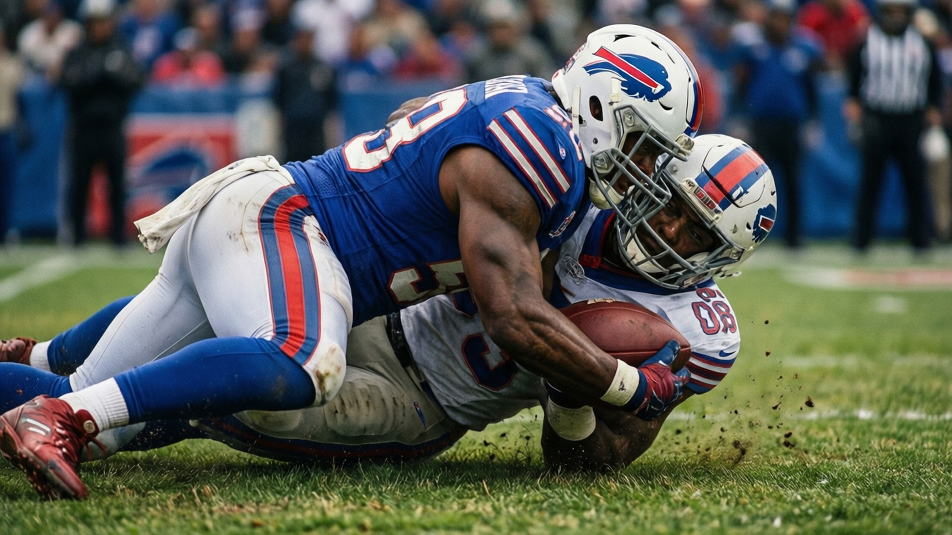 Buffalo Bills, blue and white, grassy field, Full HD Desktop Wallpaper
