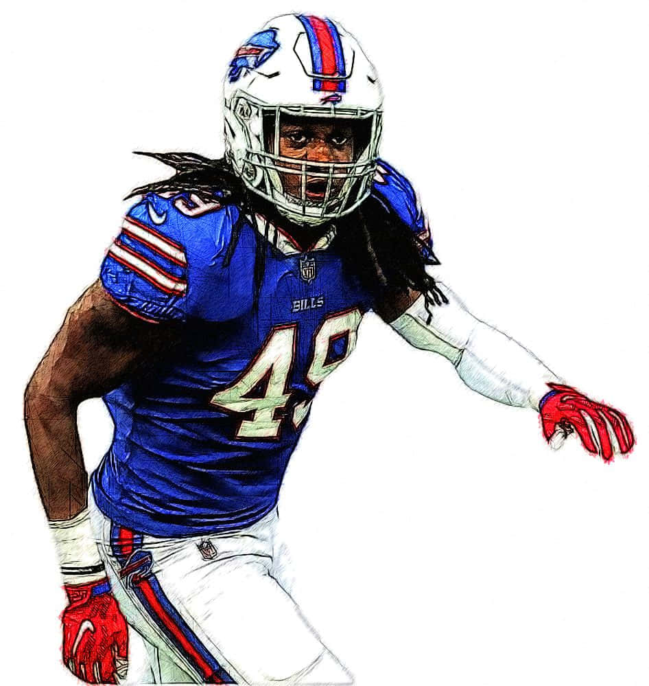 Buffalo Bills, linebacker, blue jersey, SD Phone Wallpaper