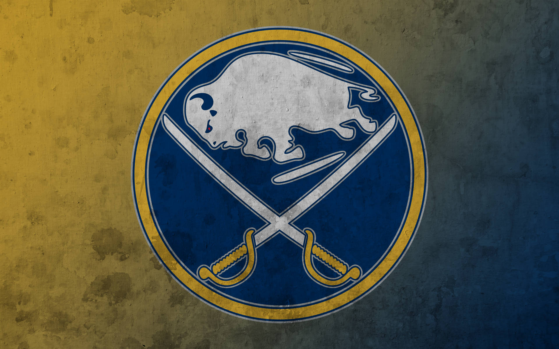Buffalo Sabres, blue and yellow, white buffalo, Full HD Desktop Wallpaper