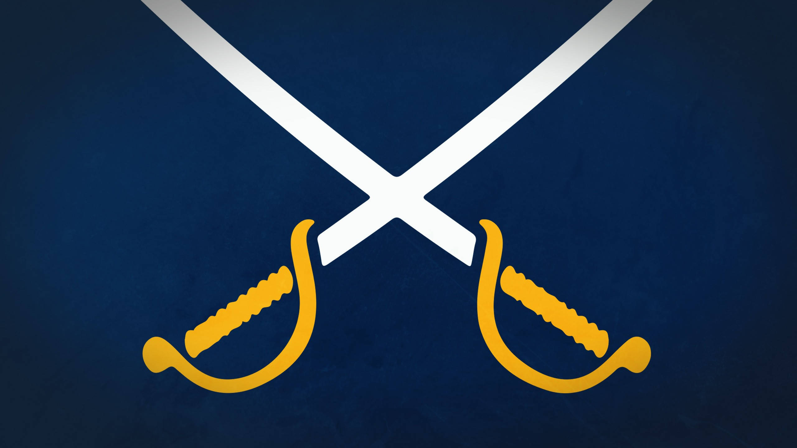 Buffalo Sabres, white swords, gold hilts, 2K Desktop Wallpaper