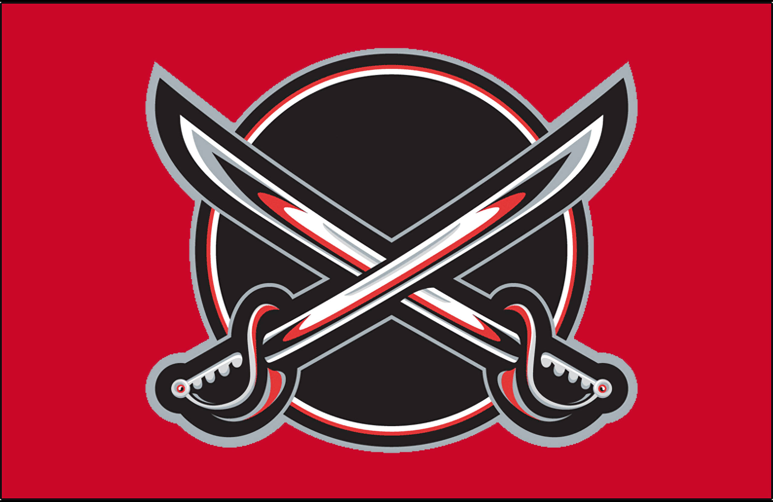 Buffalo Sabres, red blades, silver swords, 2K Desktop Wallpaper