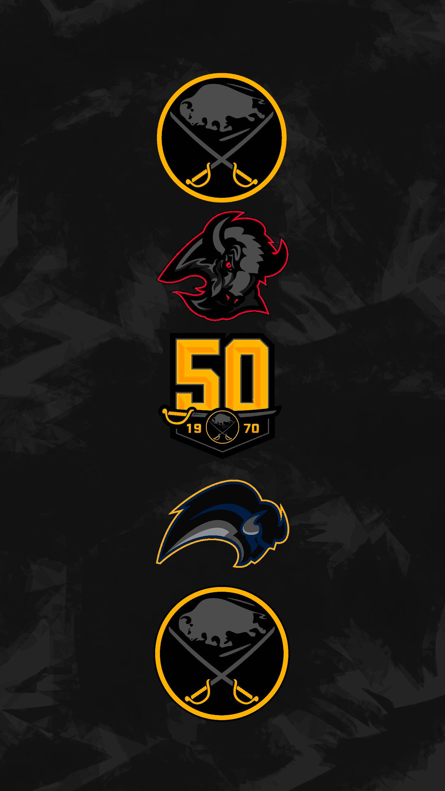 Buffalo Sabres, dark gray, yellow, 2K Phone Wallpaper