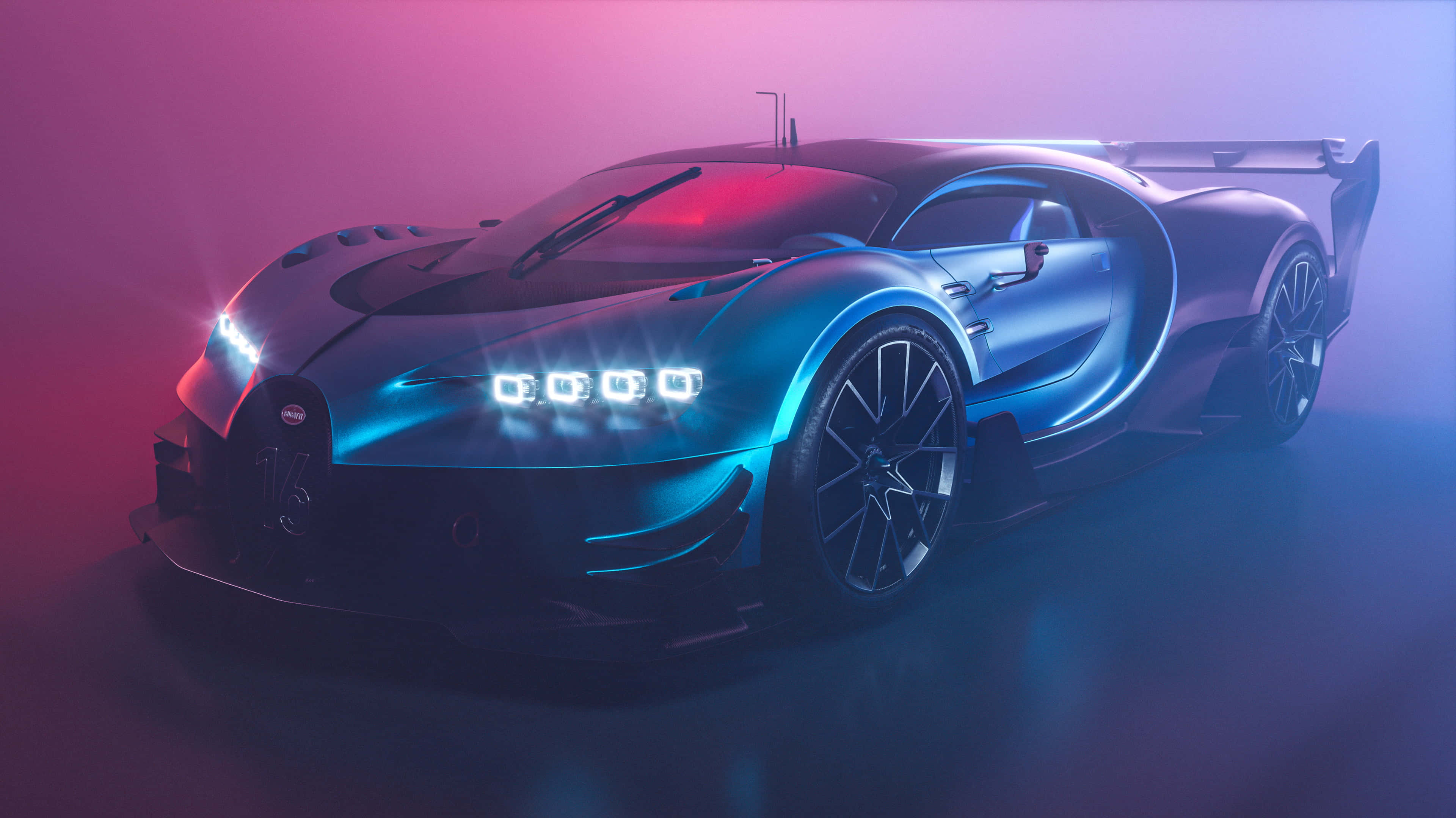 Bugatti, 4K, futuristic blue, 4K Desktop Wallpaper