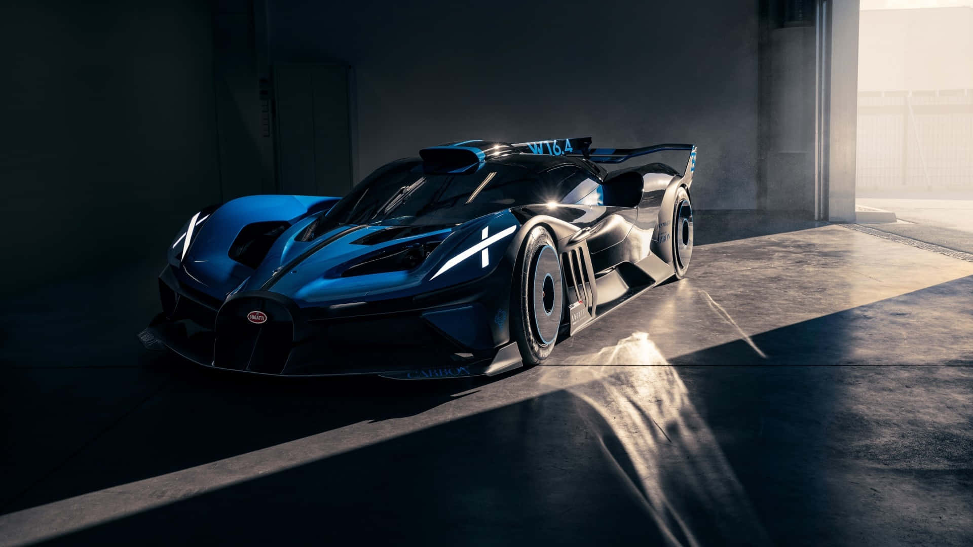 Bugatti Bolide, track ready, blue and black, Full HD Desktop Wallpaper