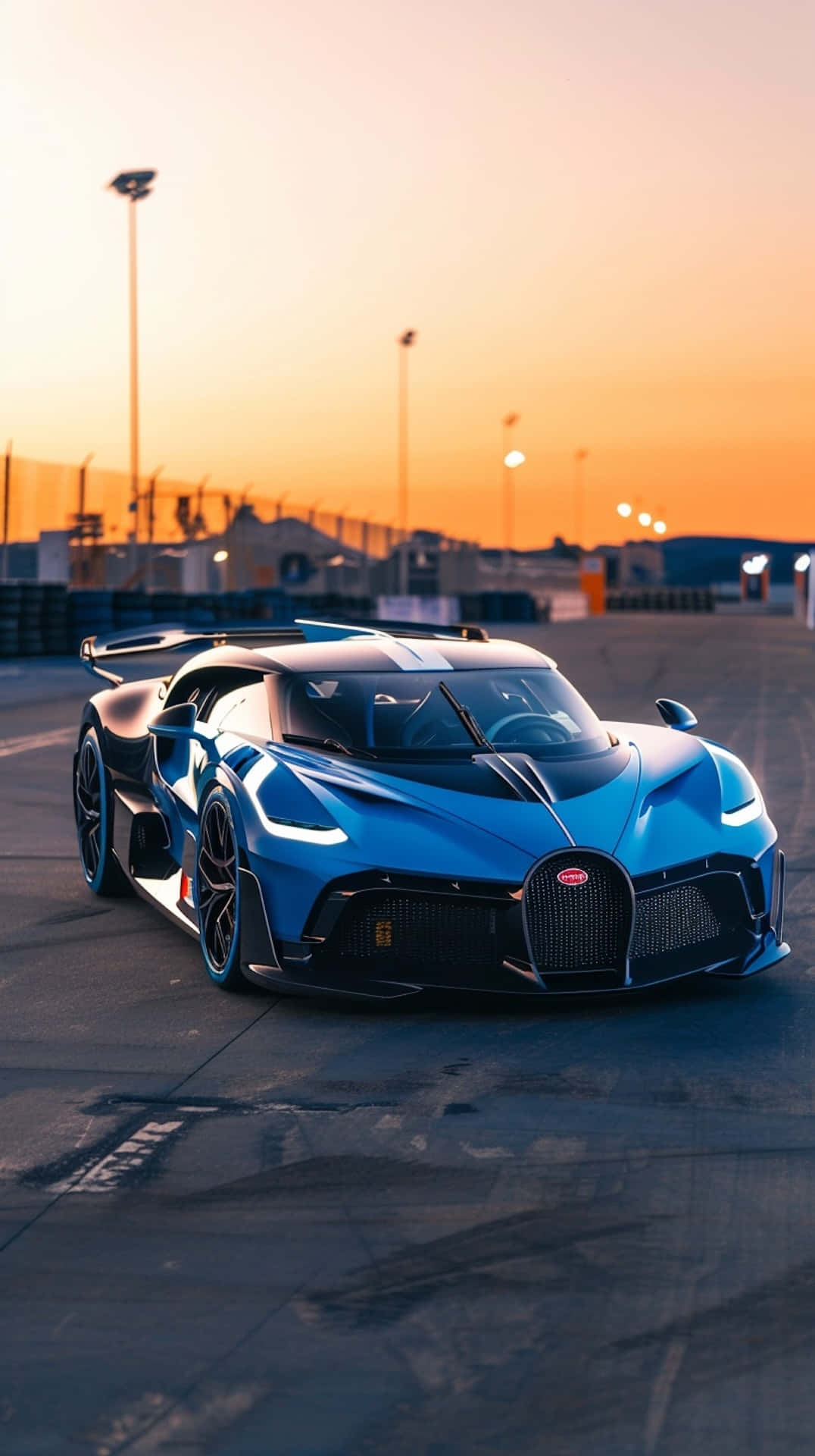 Bugatti Bolide, dusk, sleek blue, Full HD Phone Wallpaper