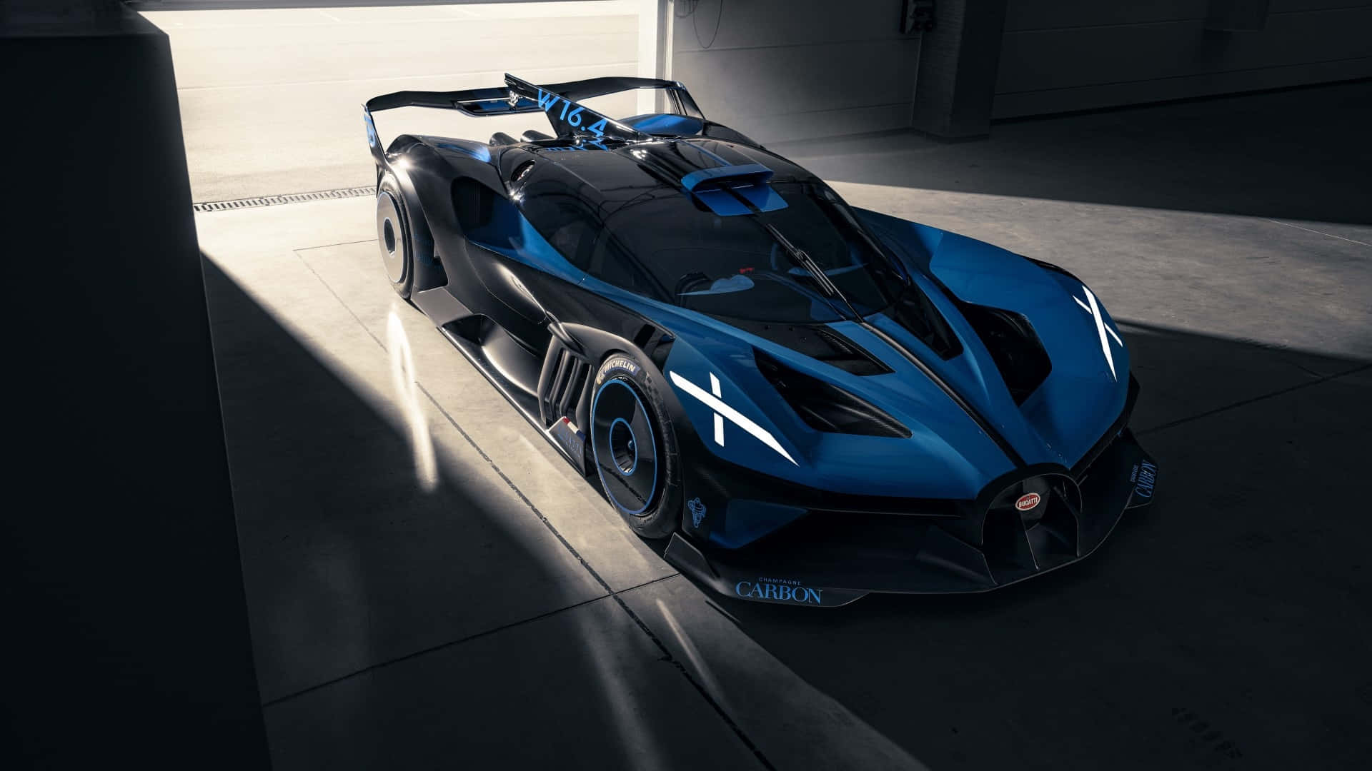 Bugatti Bolide, track ready, sleek blue and black, Full HD Desktop Wallpaper