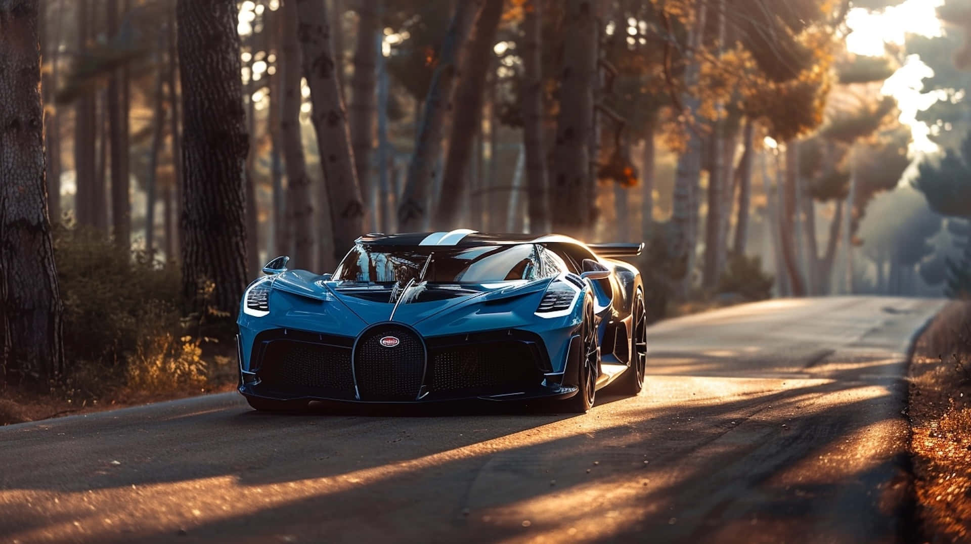 Bugatti Bolide, sunset drive, sleek blue, Full HD Desktop Wallpaper