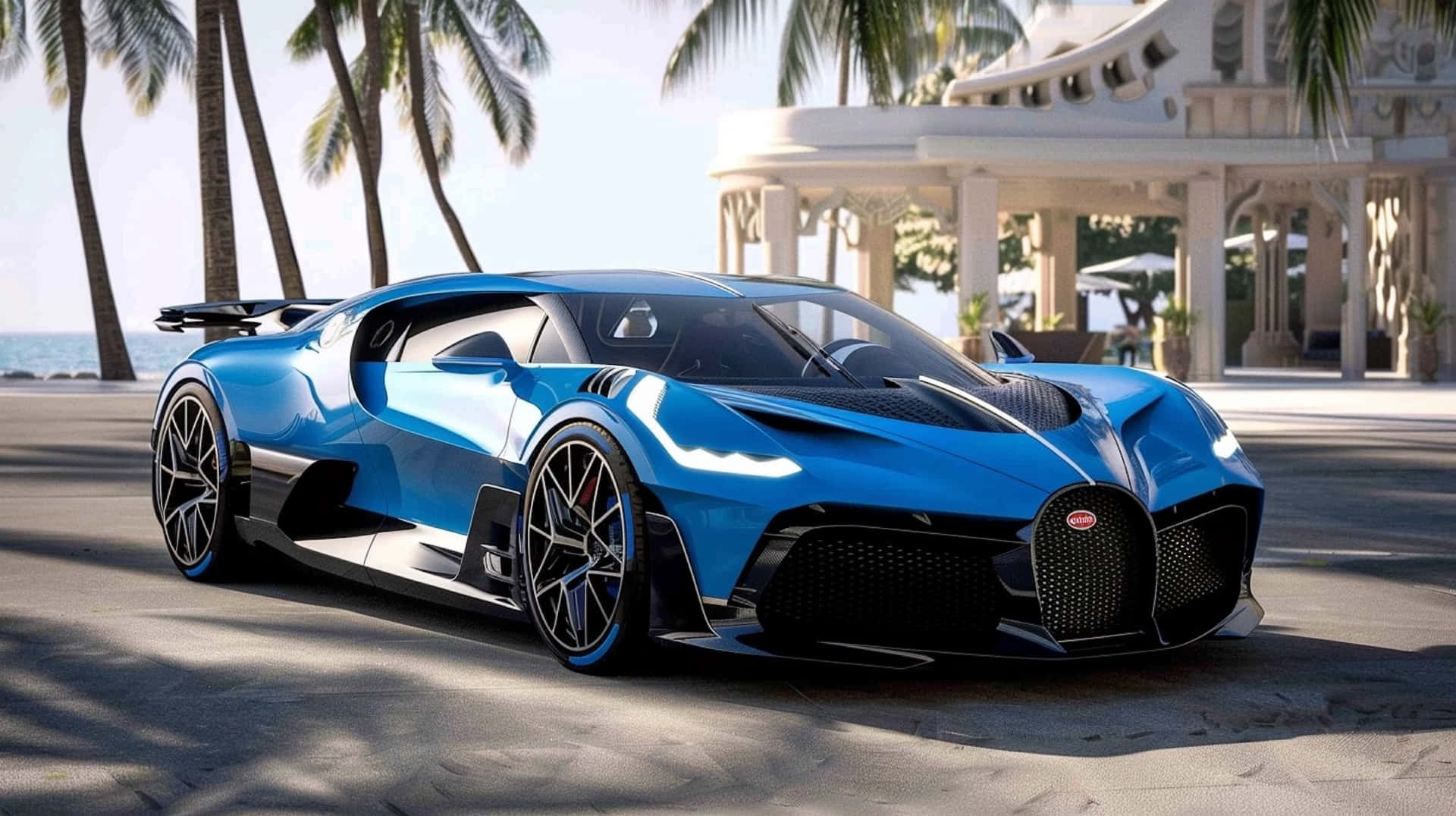 Bugatti Bolide, blue, bright sun, Full HD Desktop Wallpaper