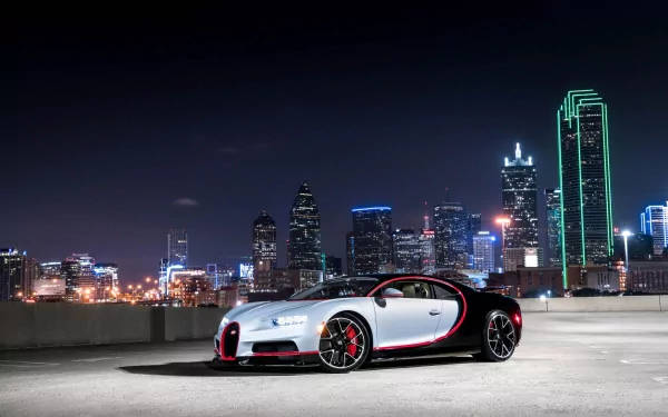 Bugatti Chiron, white, silver, SD Desktop Wallpaper