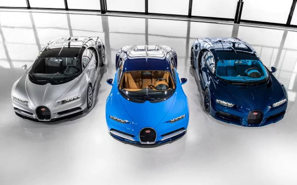 Bugatti Chiron, silver blue, deep blue, SD Desktop Wallpaper