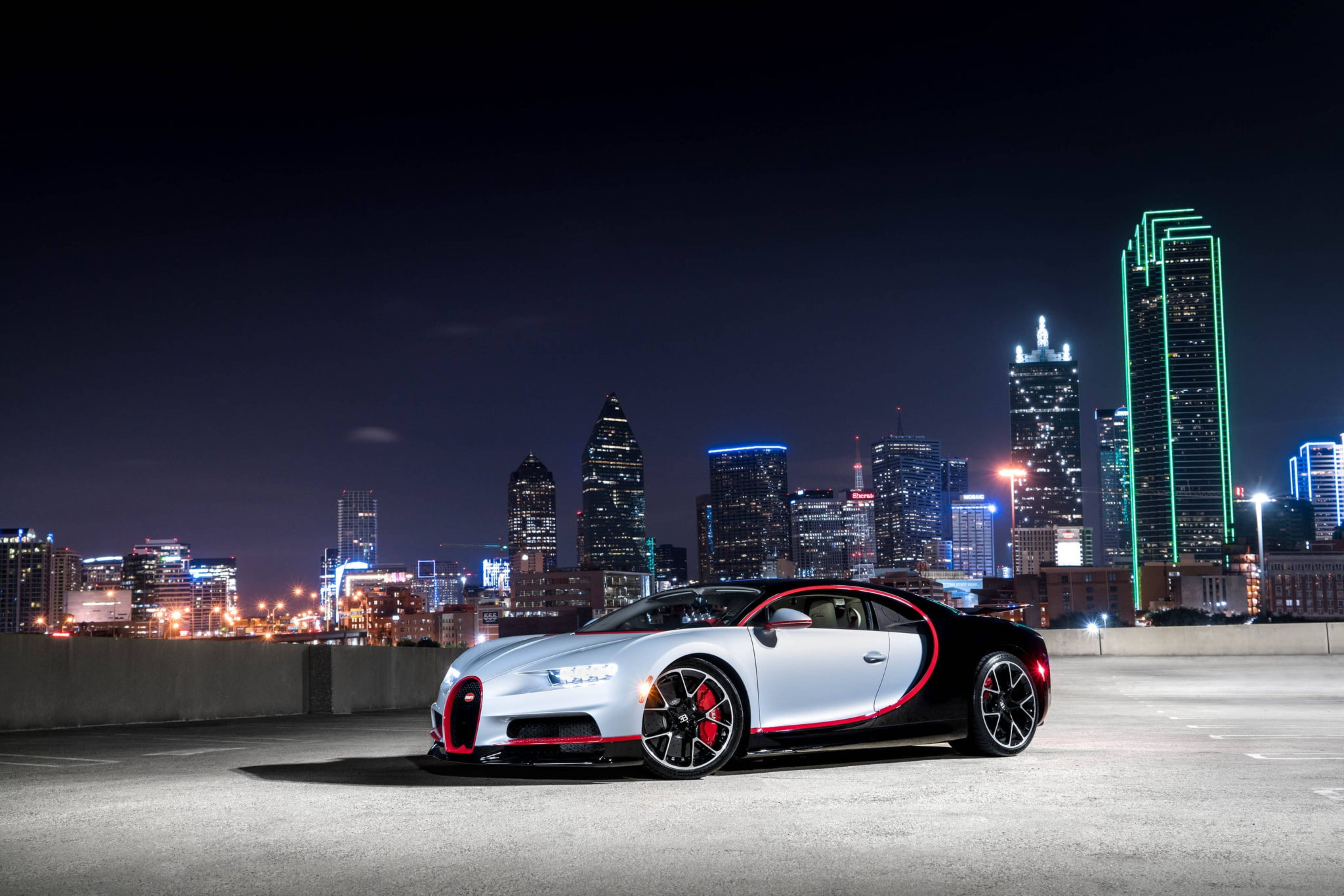 Bugatti Chiron, silver, black, 5K Desktop Wallpaper