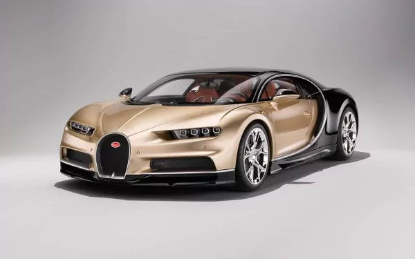Bugatti Chiron, gold, black, SD Desktop Wallpaper