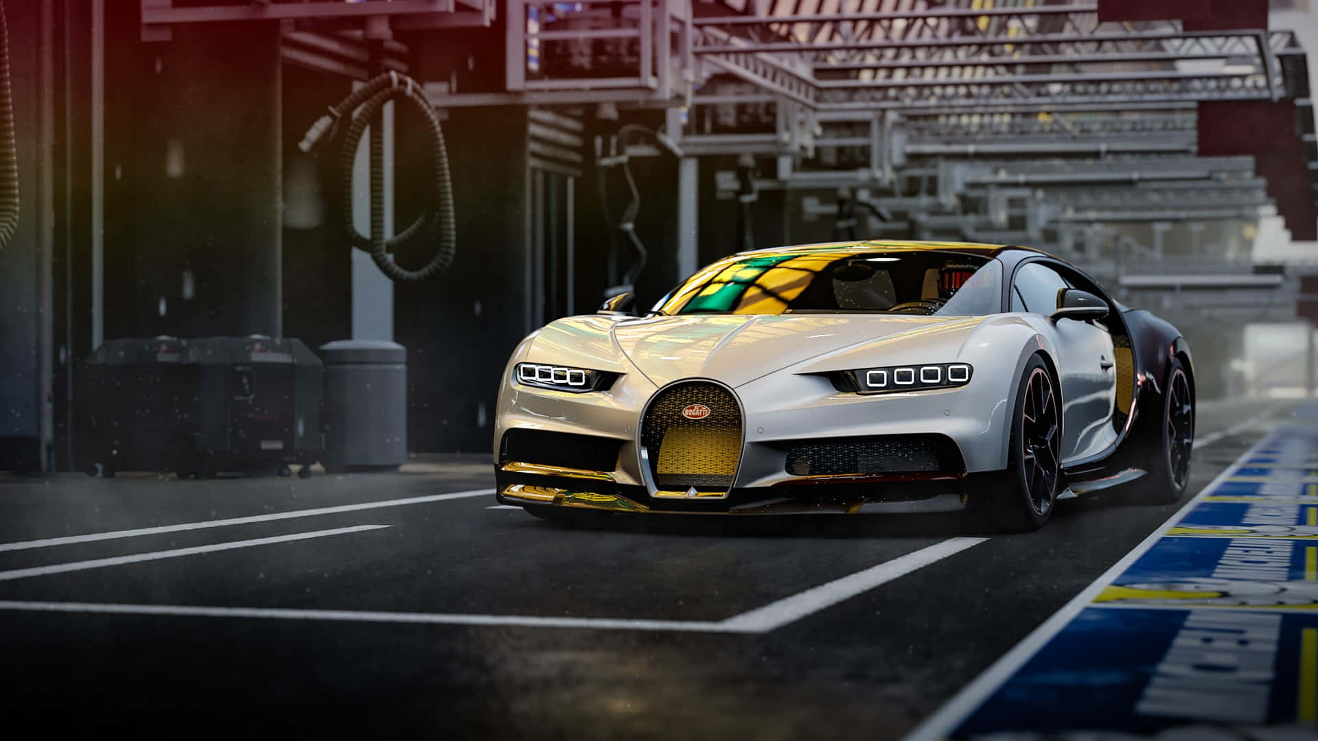 Bugatti Chiron, silver, gold, Full HD Desktop Wallpaper