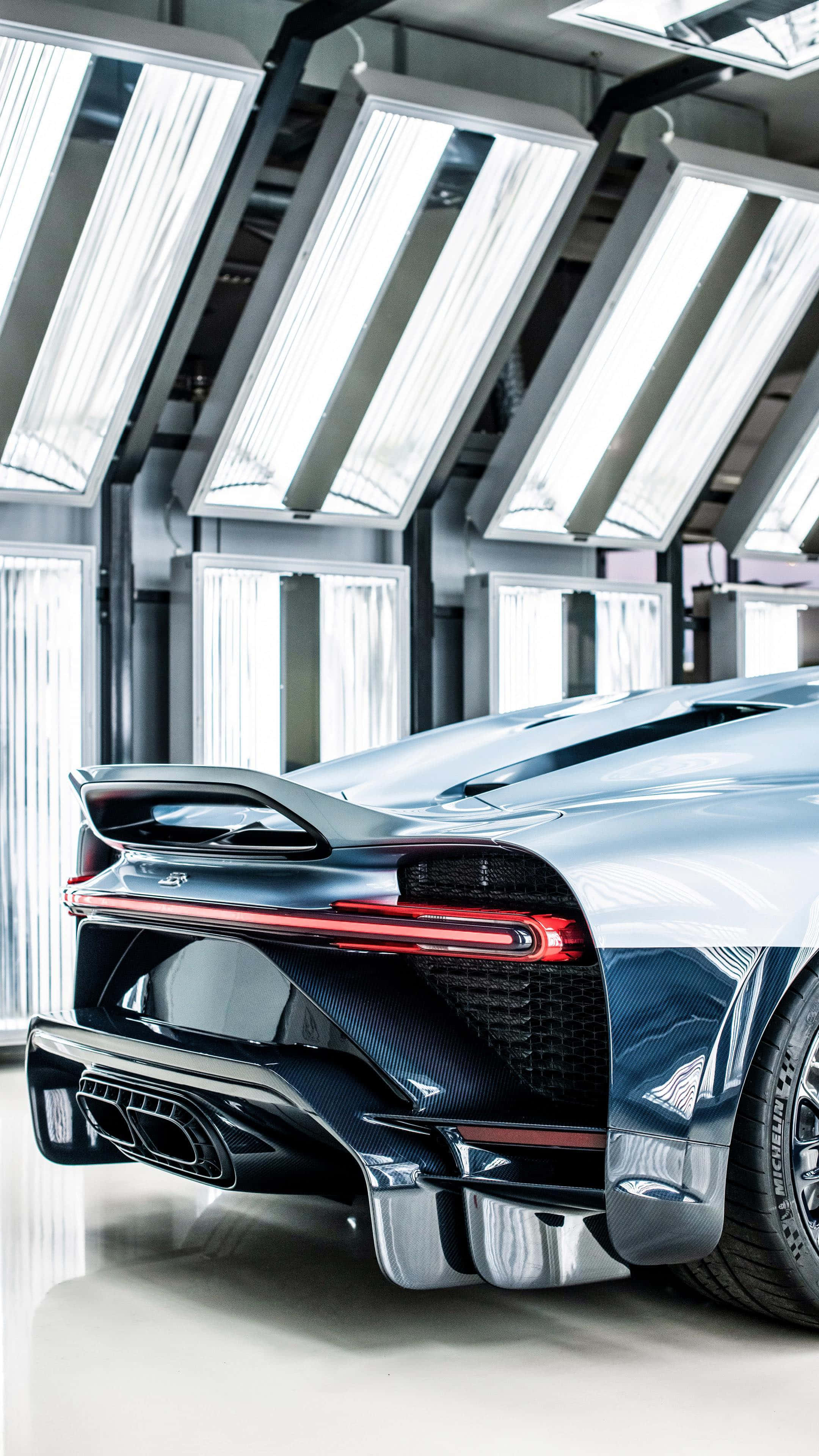 Bugatti Phone, silver hypercar, carbon fiber accents, 4K Phone Wallpaper