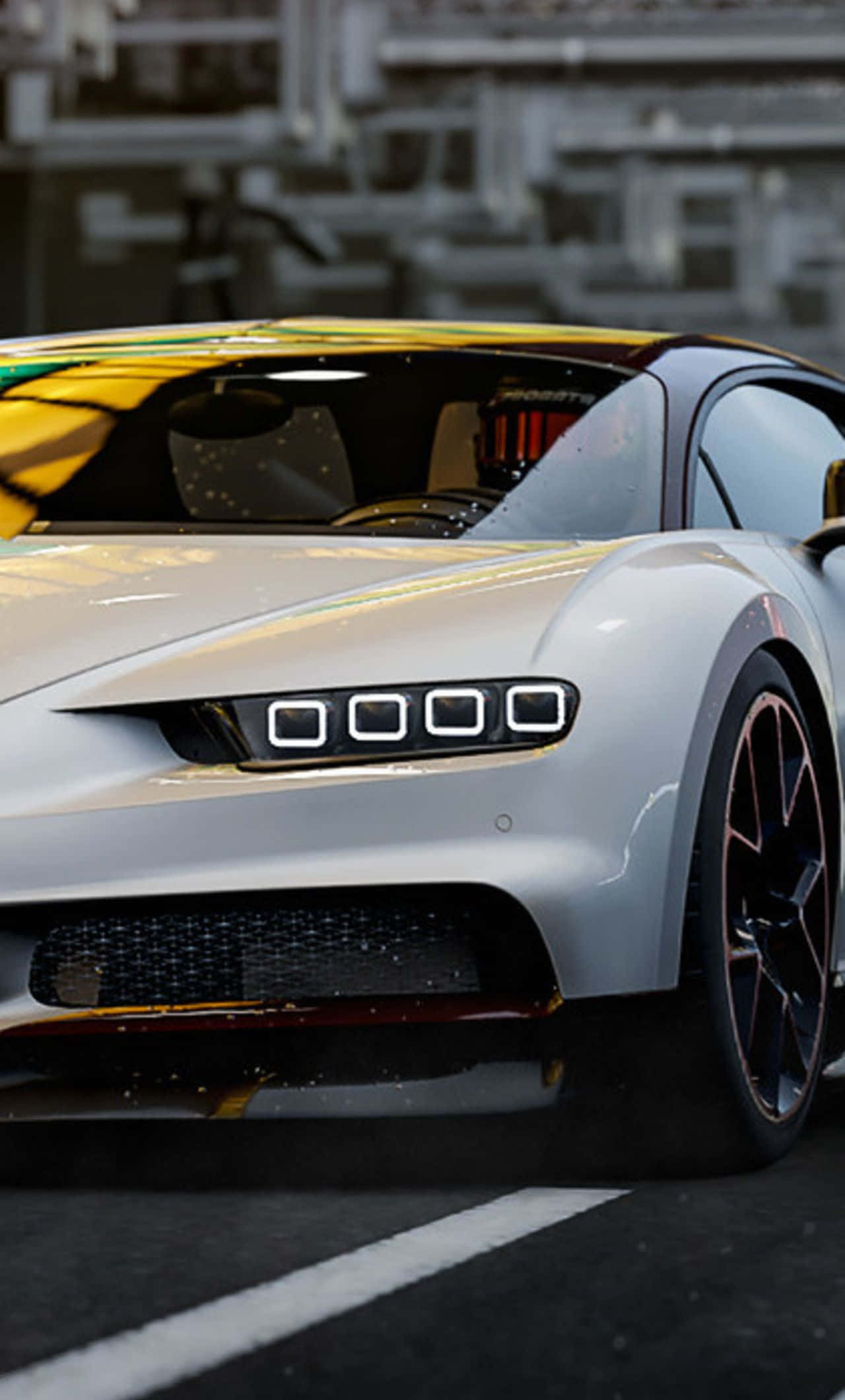 Bugatti Phone, silver, glowing headlights, Full HD Phone Wallpaper